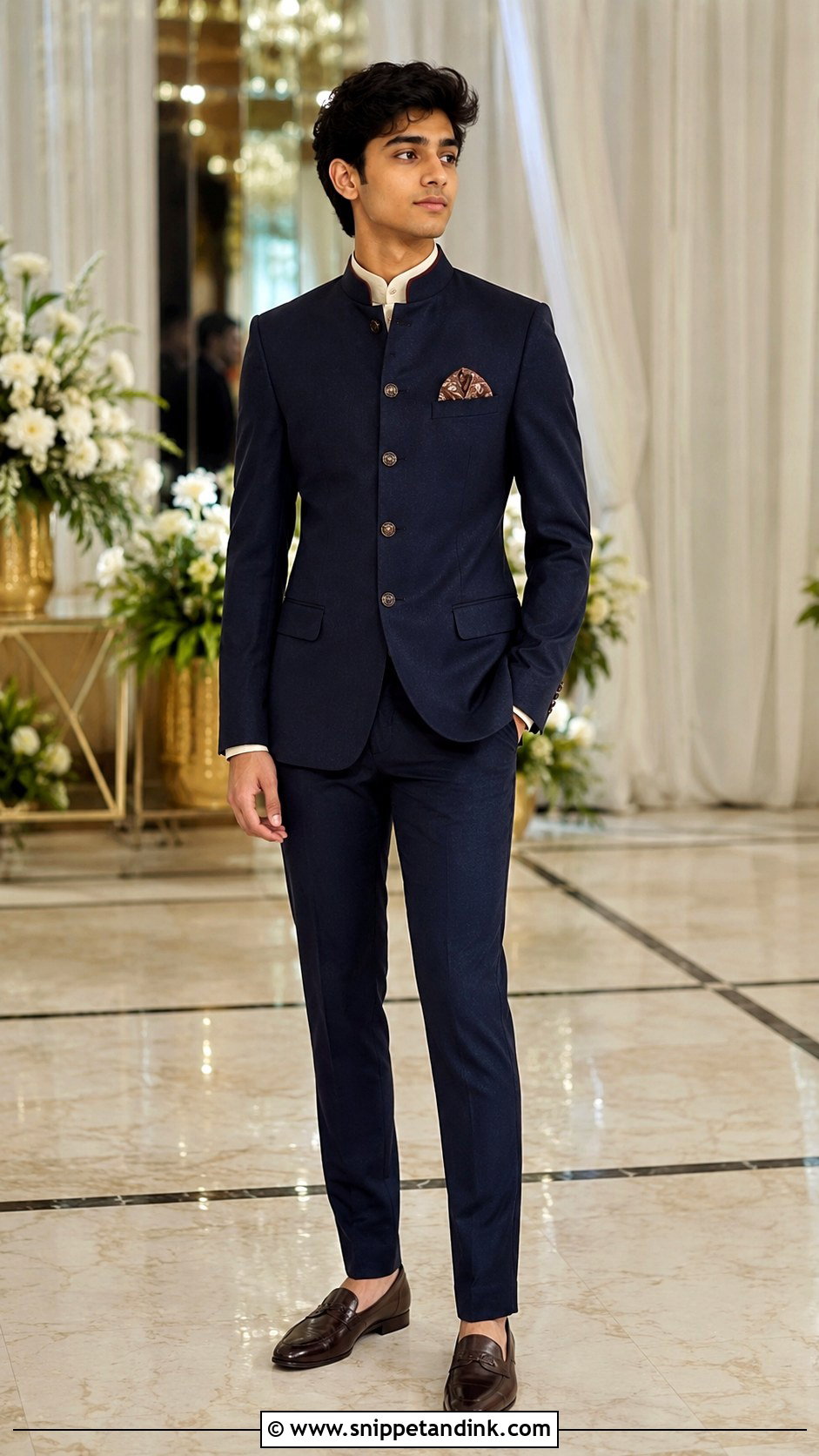 Jodhpuri Suit With Formal Loafers - Snippet and Ink - 20 Boys Sangeet Outfit Ideas