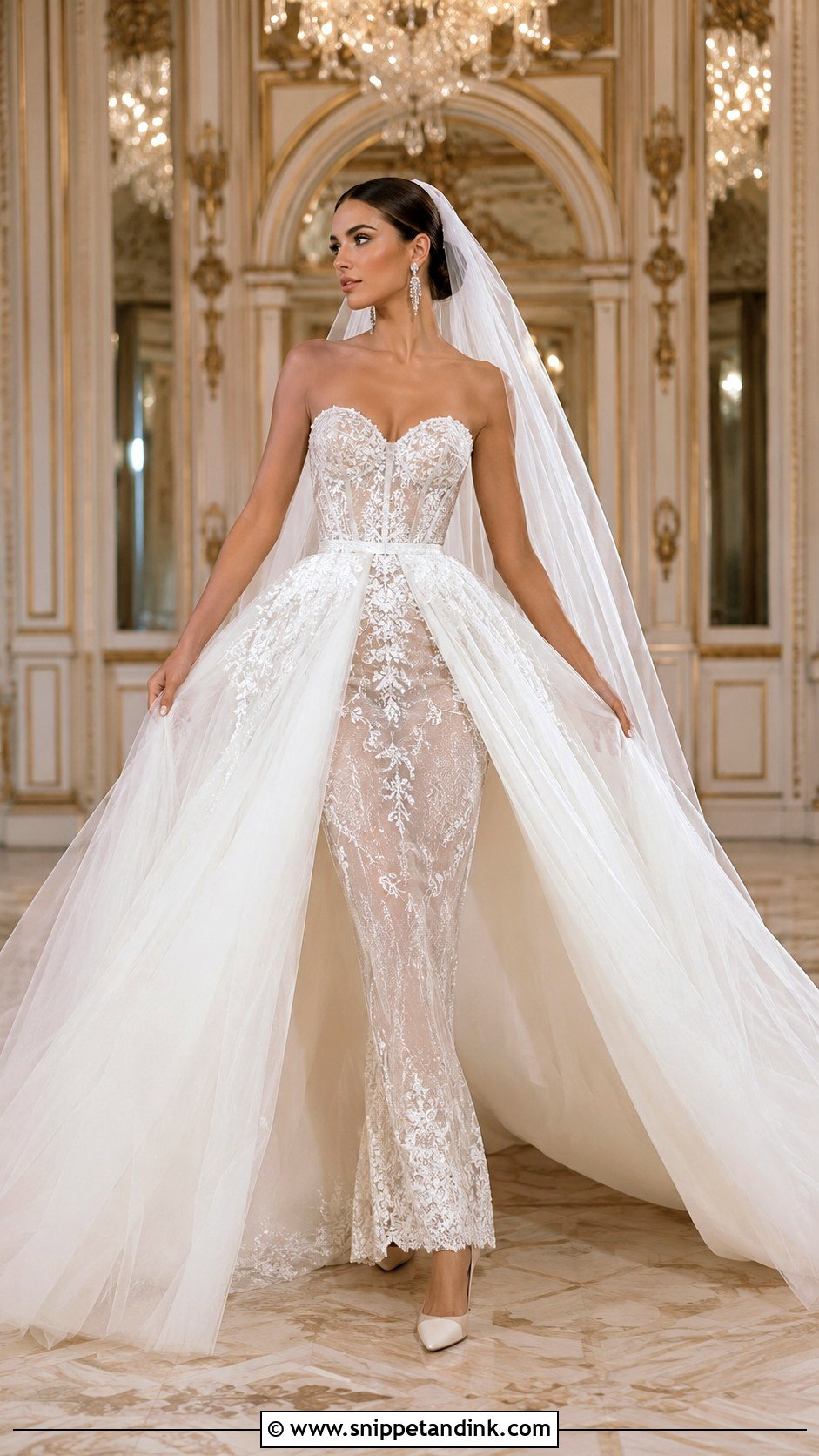 Joli Poli Detachable Overskirt Wedding Dress - Snippet and Ink - 20 Joli Poli Wedding Dress Ideas