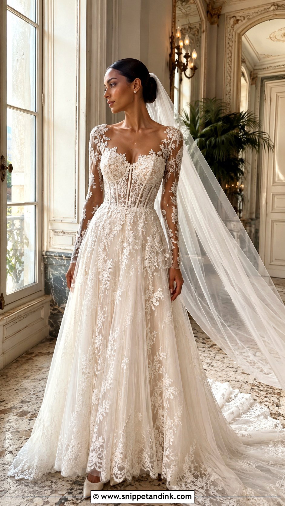 Julie Vino Long Sleeve Lace Wedding Dress - Snippet and Ink - 20 Julie Vino Wedding Dress Ideas