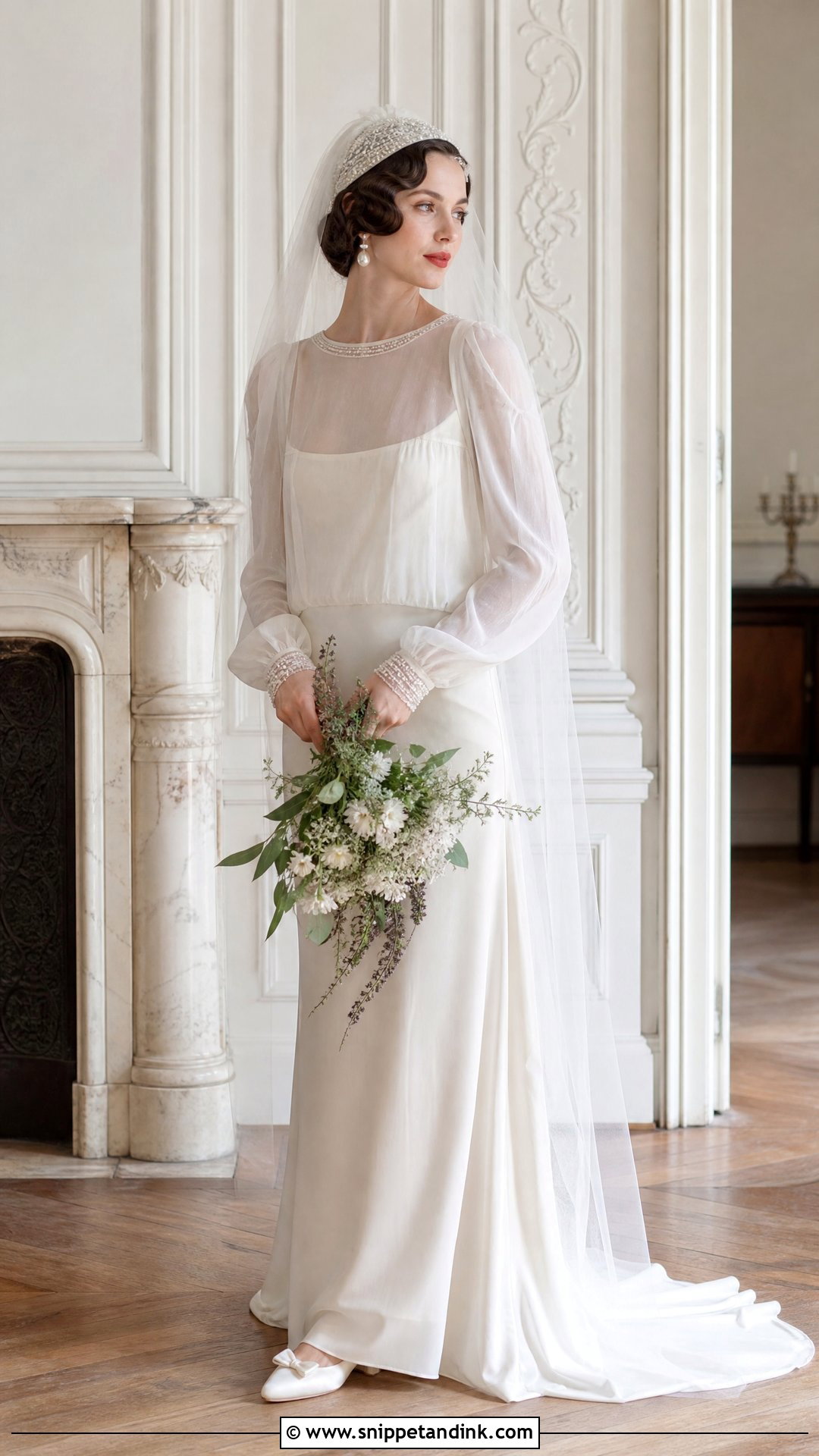 Juliet Cap Veil With Vintage Wedding Dress - Snippet and Ink - 20 Veiled Bride Ideas