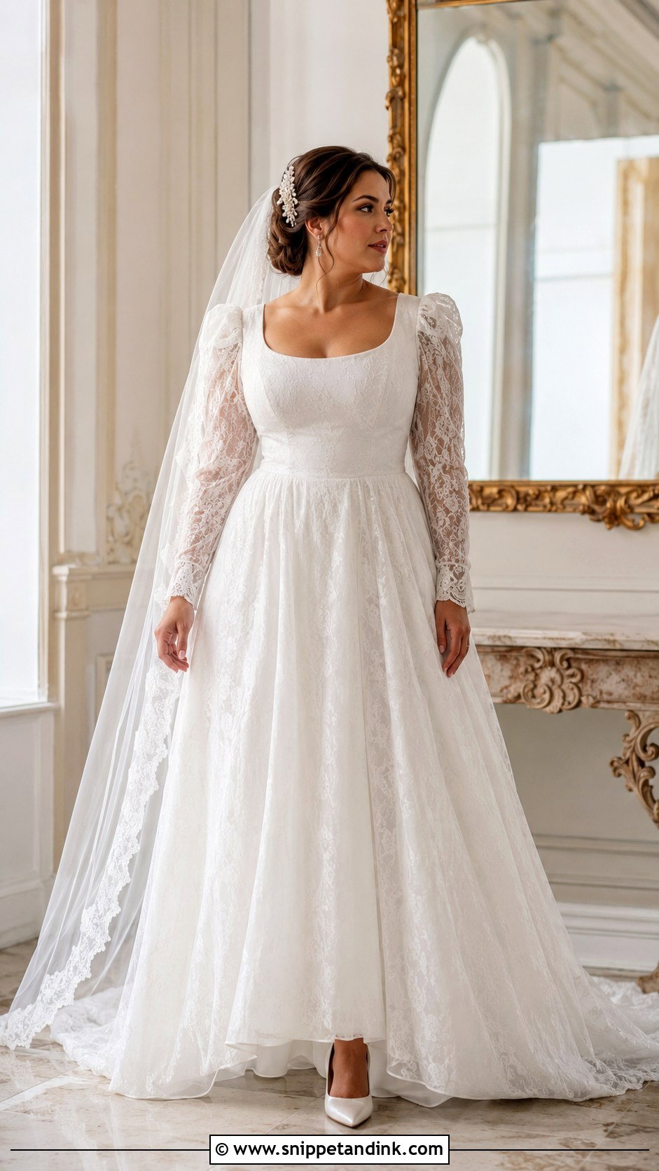 Juliet Sleeve Vintage Wedding Dress - Snippet and Ink - 20 Curvy Wedding Dress Sleeves