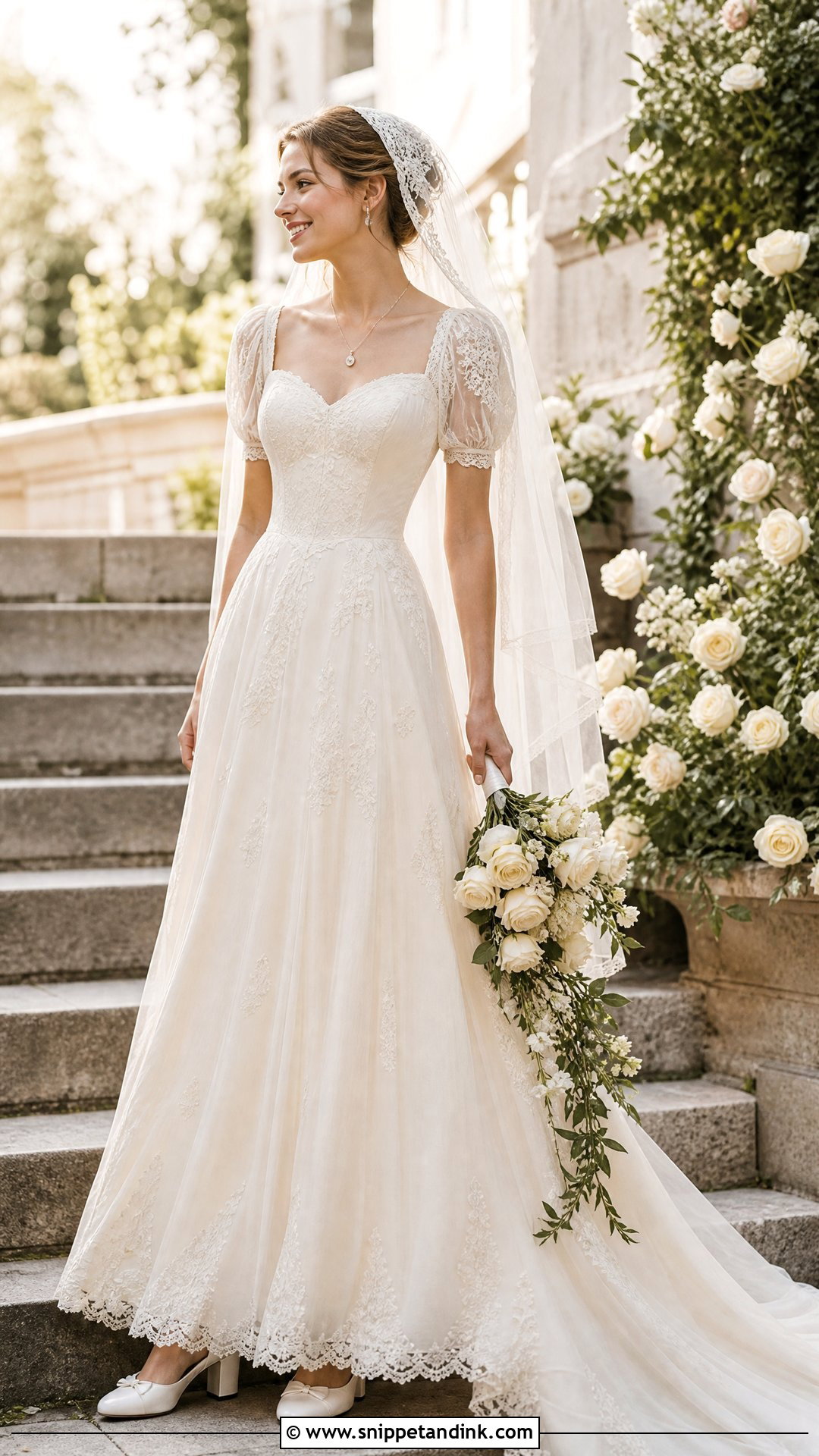 Juliet Sleeve Vintage Wedding Dress - Snippet and Ink - 20 Vintage Wedding Dress with Sleeves