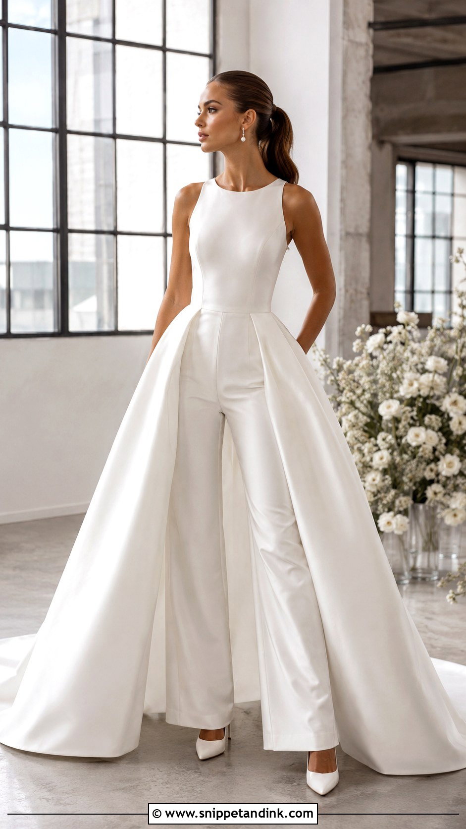 Jumpsuit Detachable 2 Piece Wedding Dress - Snippet and Ink - 20 Detachable 2 Piece Wedding Dress Ideas