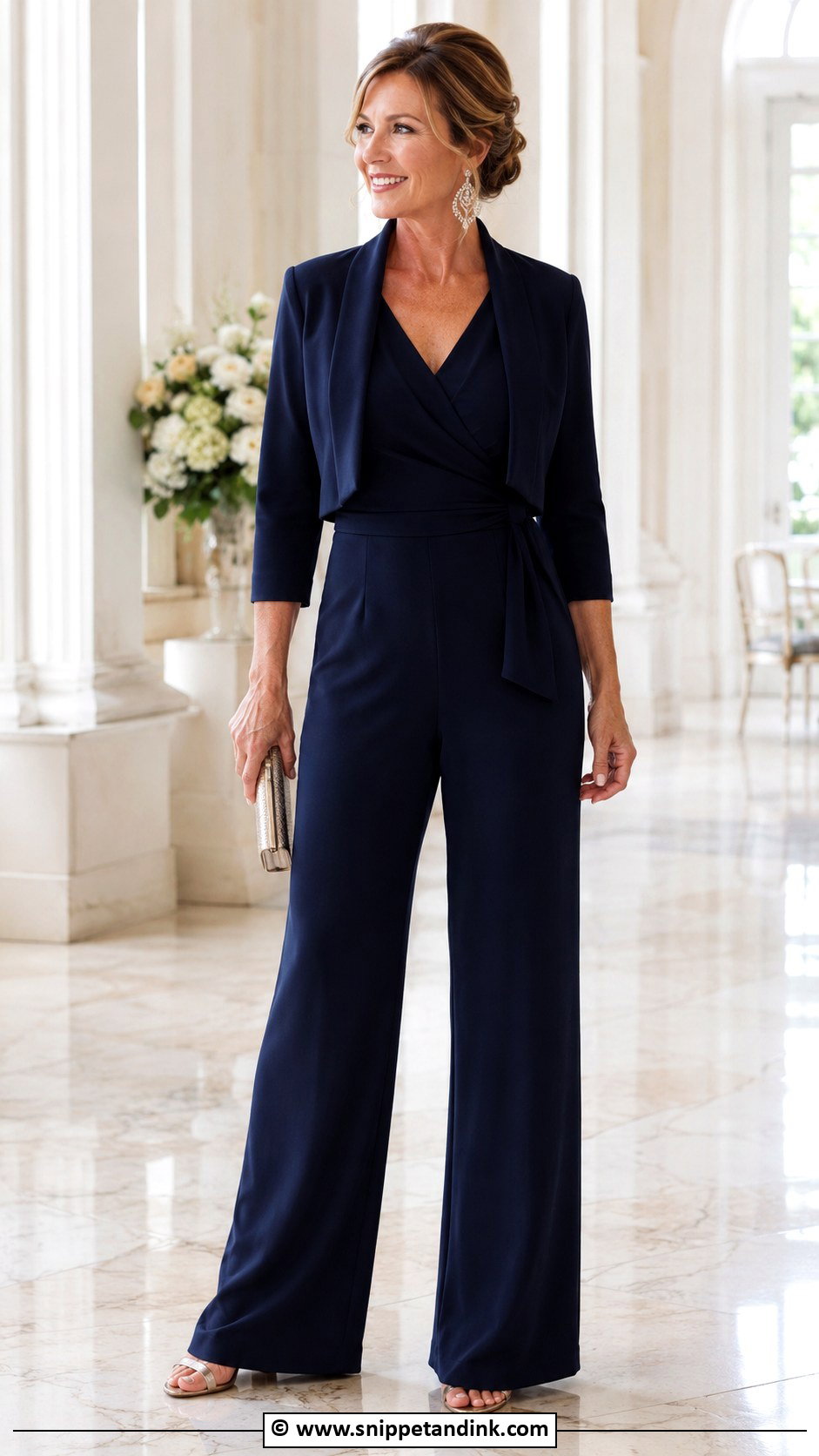 Jumpsuit Mother Of The Bride Outfit With Dressy Heels - Snippet and Ink - 25 Mom of the Bride Dress Ideas
