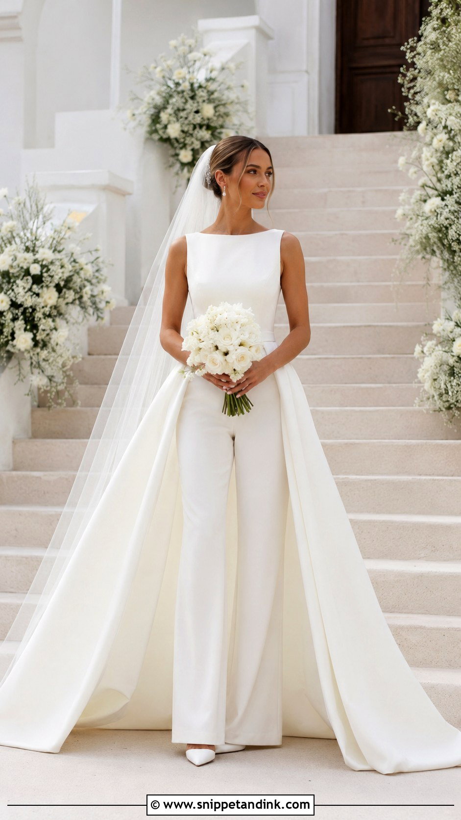 Jumpsuit With Detachable Overskirt Wedding Outfit - Snippet and Ink - 20 Alternative Wedding Outfit Ideas