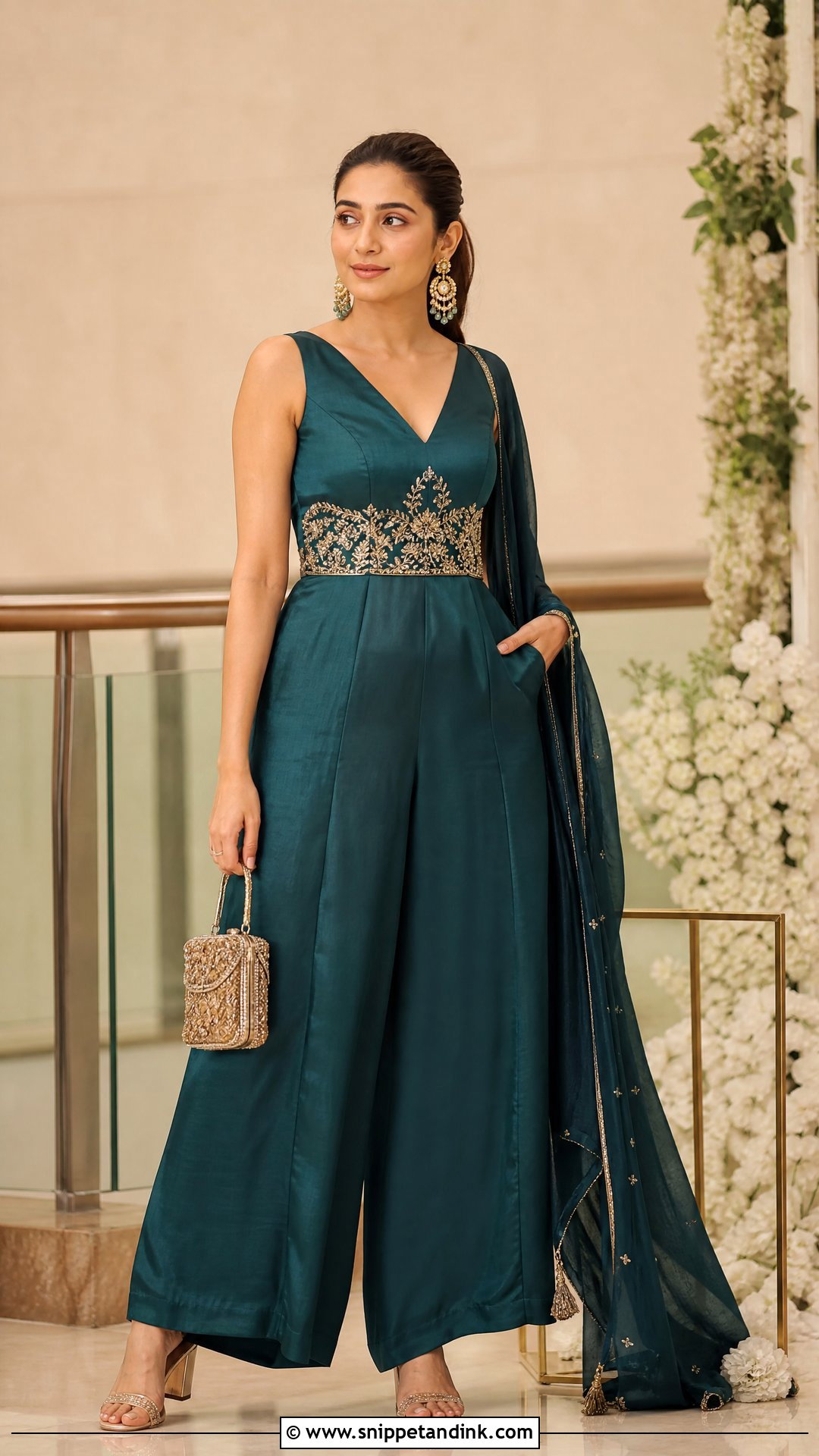 Jumpsuit With Dupatta Wedding Look - Snippet and Ink - 20 Simple Indian Wedding Look Ideas