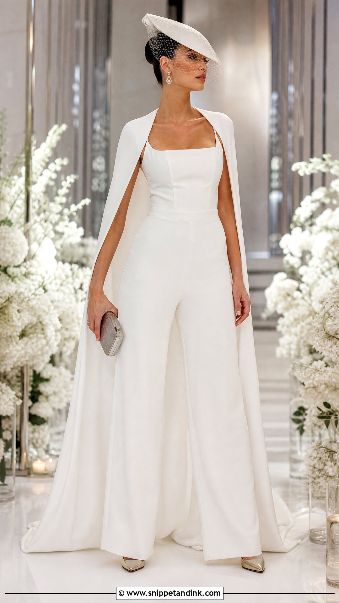 Jumpsuit With Vualet Wedding Hat - Snippet and Ink - 20 Vualet Wedding Hat Ideas