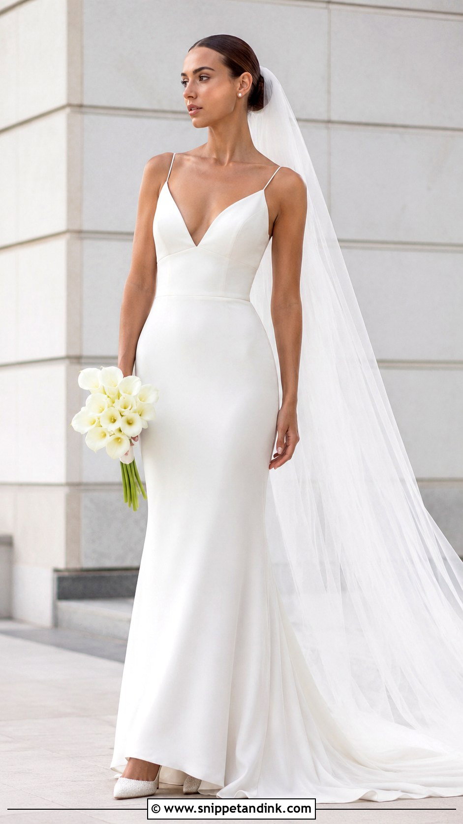 Justin Alexander Crepe Fit And Flare Wedding Dress - Snippet and Ink - 25 Justin Alexander Wedding Dress Ideas