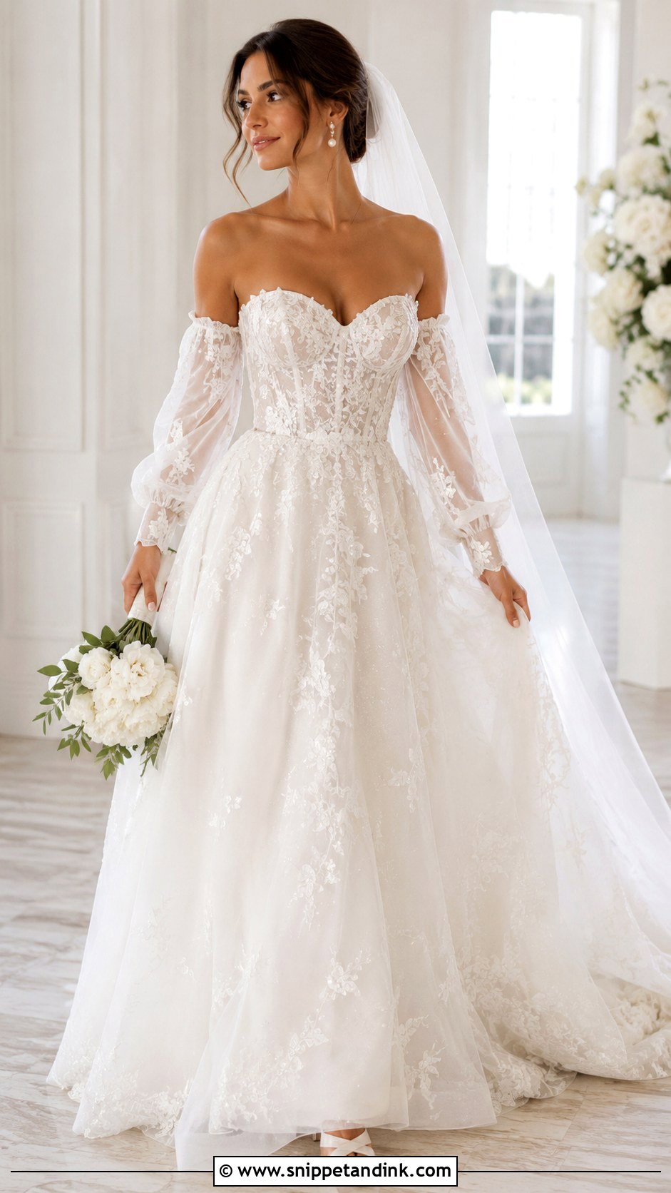Justin Alexander Detachable Sleeve Wedding Dress - Snippet and Ink - 25 Justin Alexander Wedding Dress Ideas