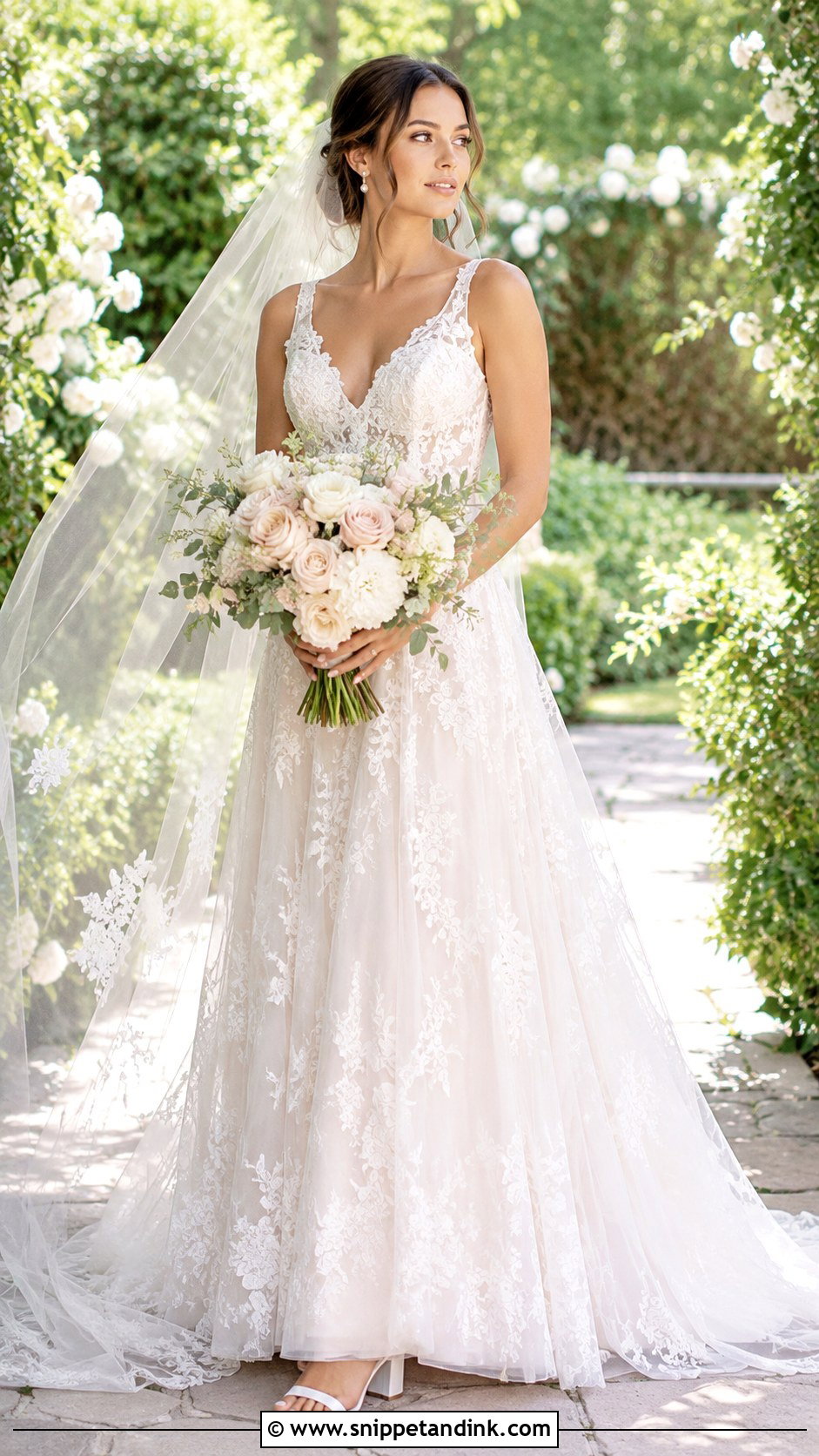 Justin Alexander Floral Lace Wedding Dress - Snippet and Ink - 25 Justin Alexander Wedding Dress Ideas
