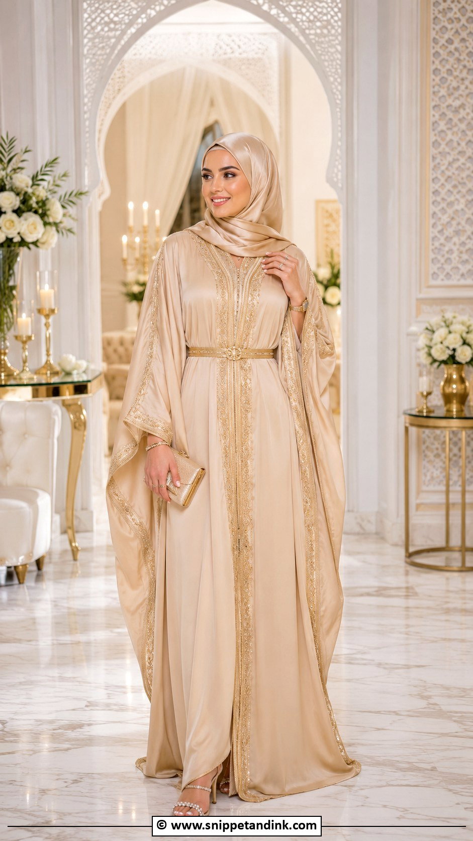 Kaftan Dress Hijab Wedding Outfit - Snippet and Ink - 25 Hijab for Wedding Ideas