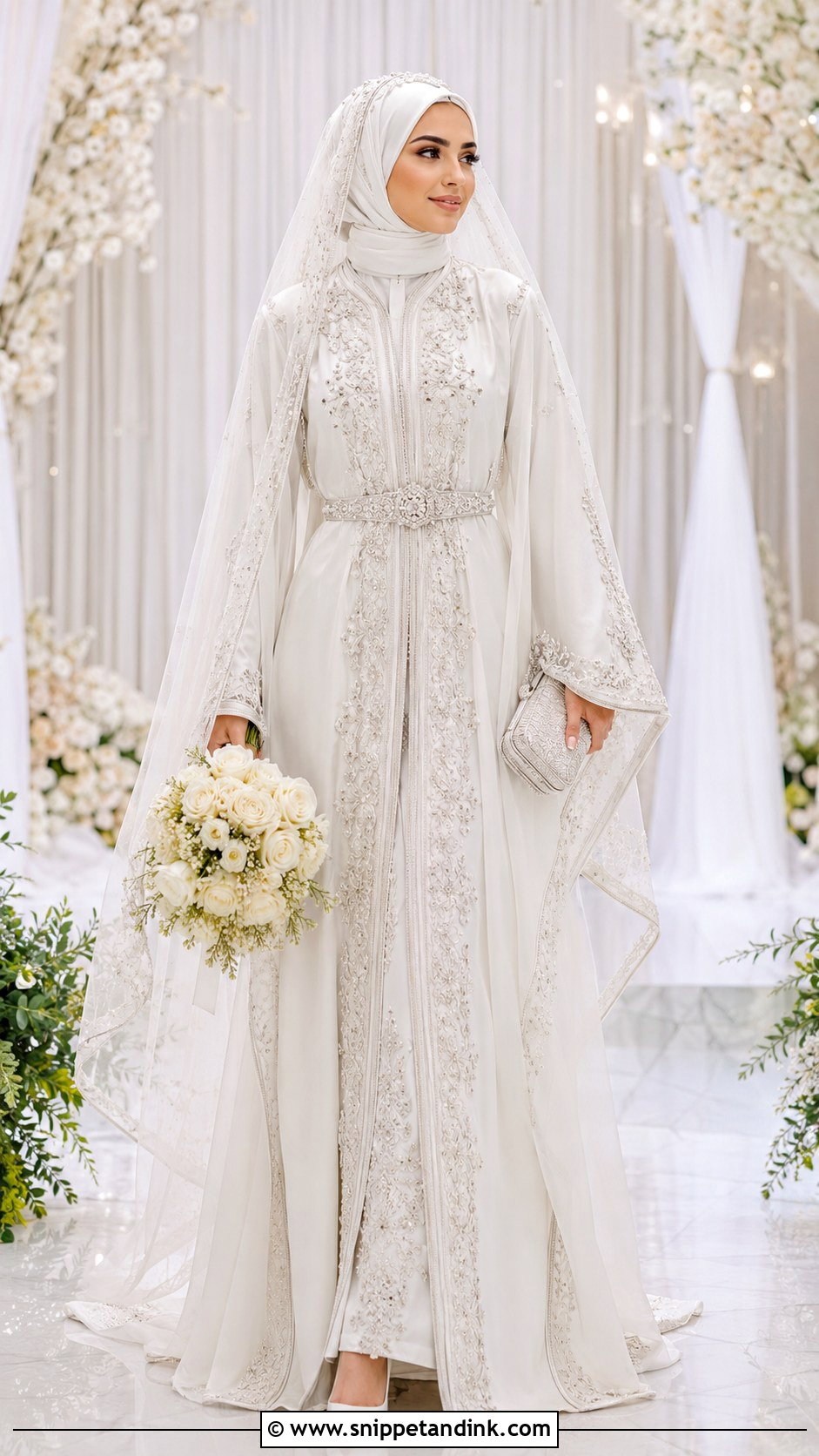Kaftan Hijab Wedding Dress - Snippet and Ink - 25 Elegant Hijab Wedding Dress Ideas