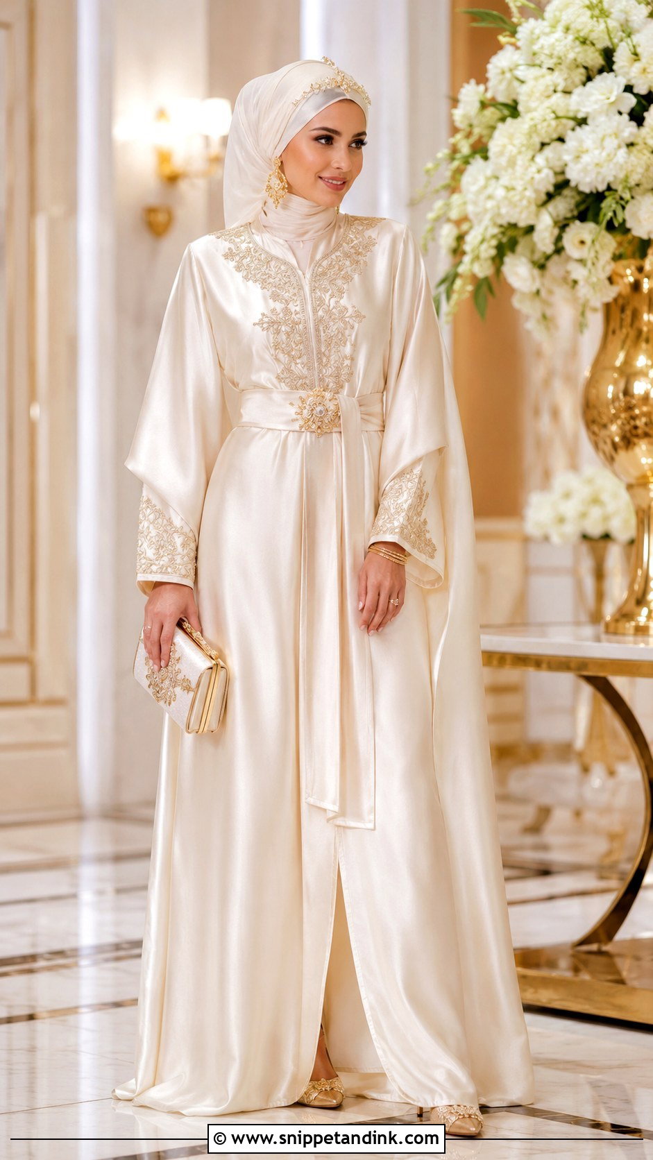 Kaftan Islamic Wedding Dress With Hijab - Snippet and Ink - 25 Islamic Wedding Dress Hijab Bride Ideas