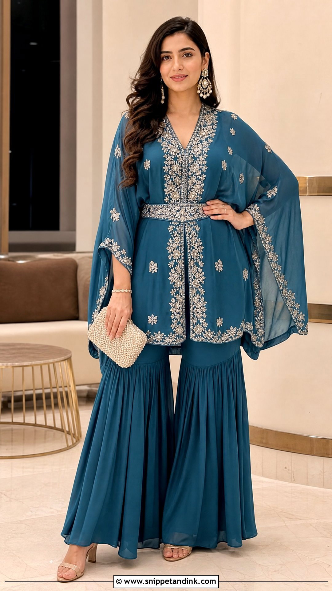 Kaftan Top Sharara Party Outfit - Snippet and Ink - 20 Sharara Party Wear Ideas