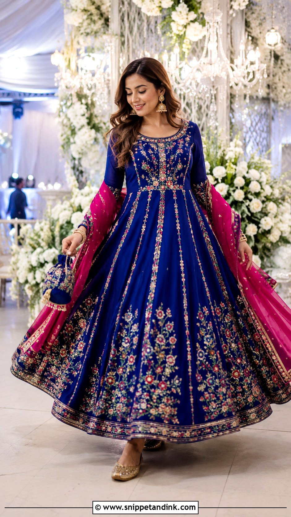 Kalidar Anarkali Dress With Contrast Dupatta - Snippet and Ink - 20 Grand Anarkali Dress Ideas