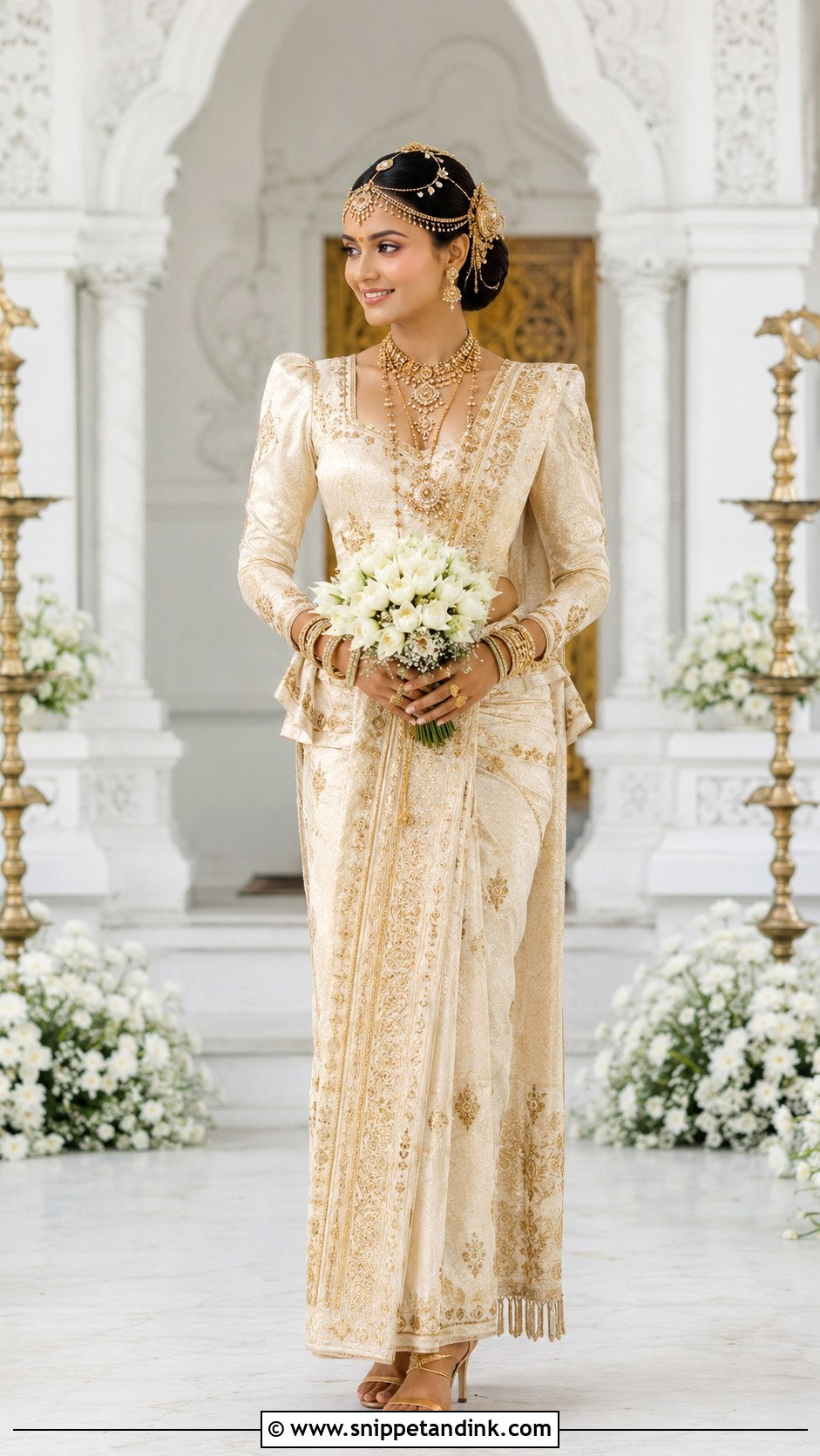 Kandyan Bride Osariya - Snippet and Ink - 25 Sri Lankan Bride Ideas