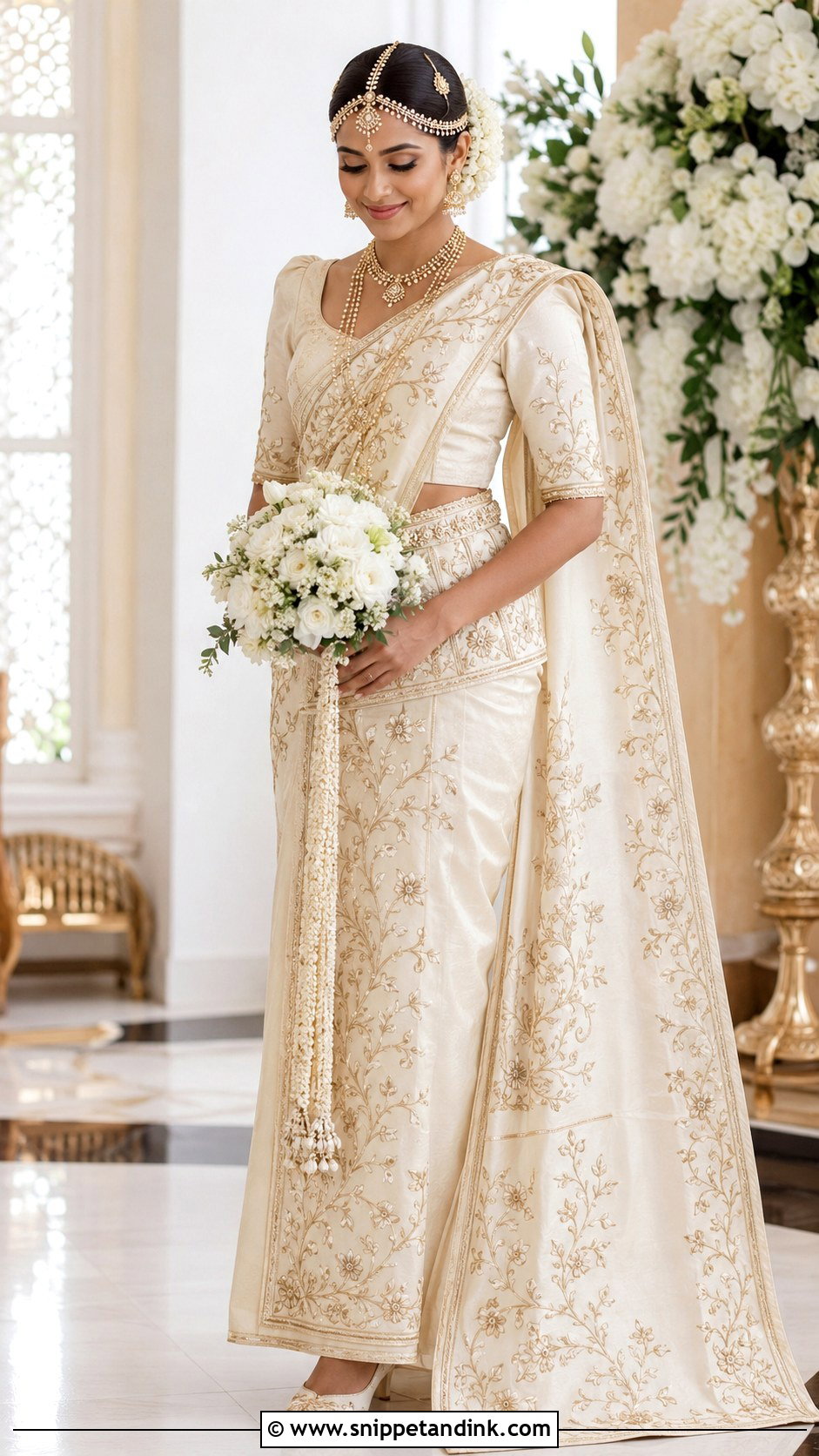 Kandyan Bride With Hand Embroidered Osariya - Snippet and Ink - 20 Kandian Bride Ideas