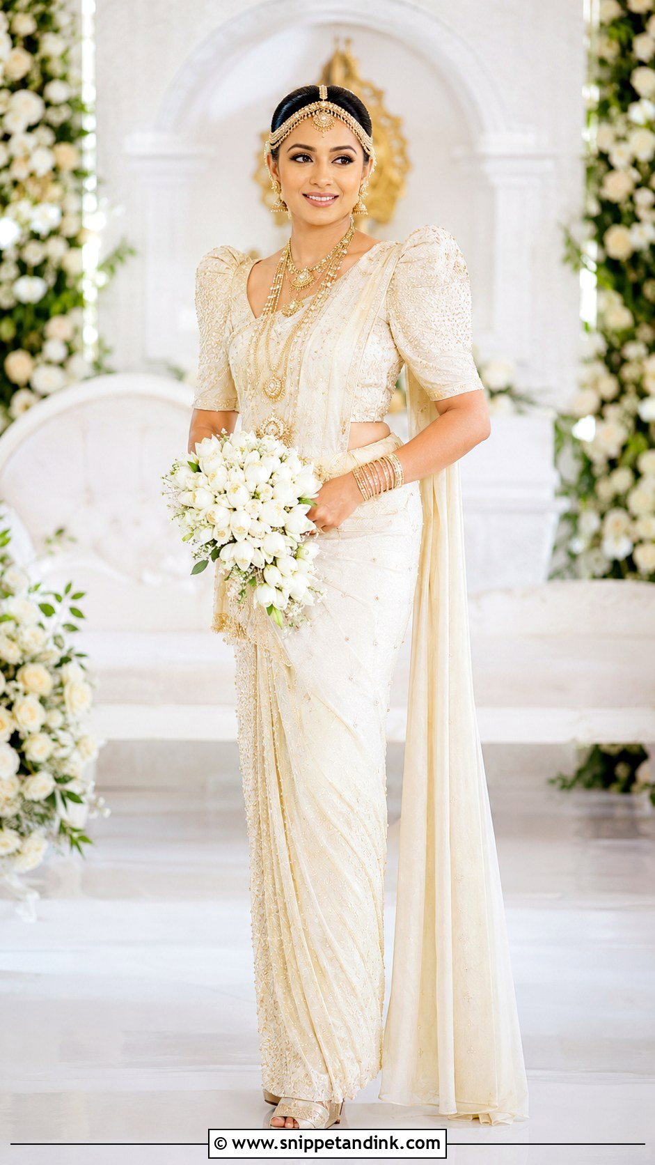 Kandyan Bride With Puff Sleeve Blouse - Snippet and Ink - 20 Kandian Bride Ideas