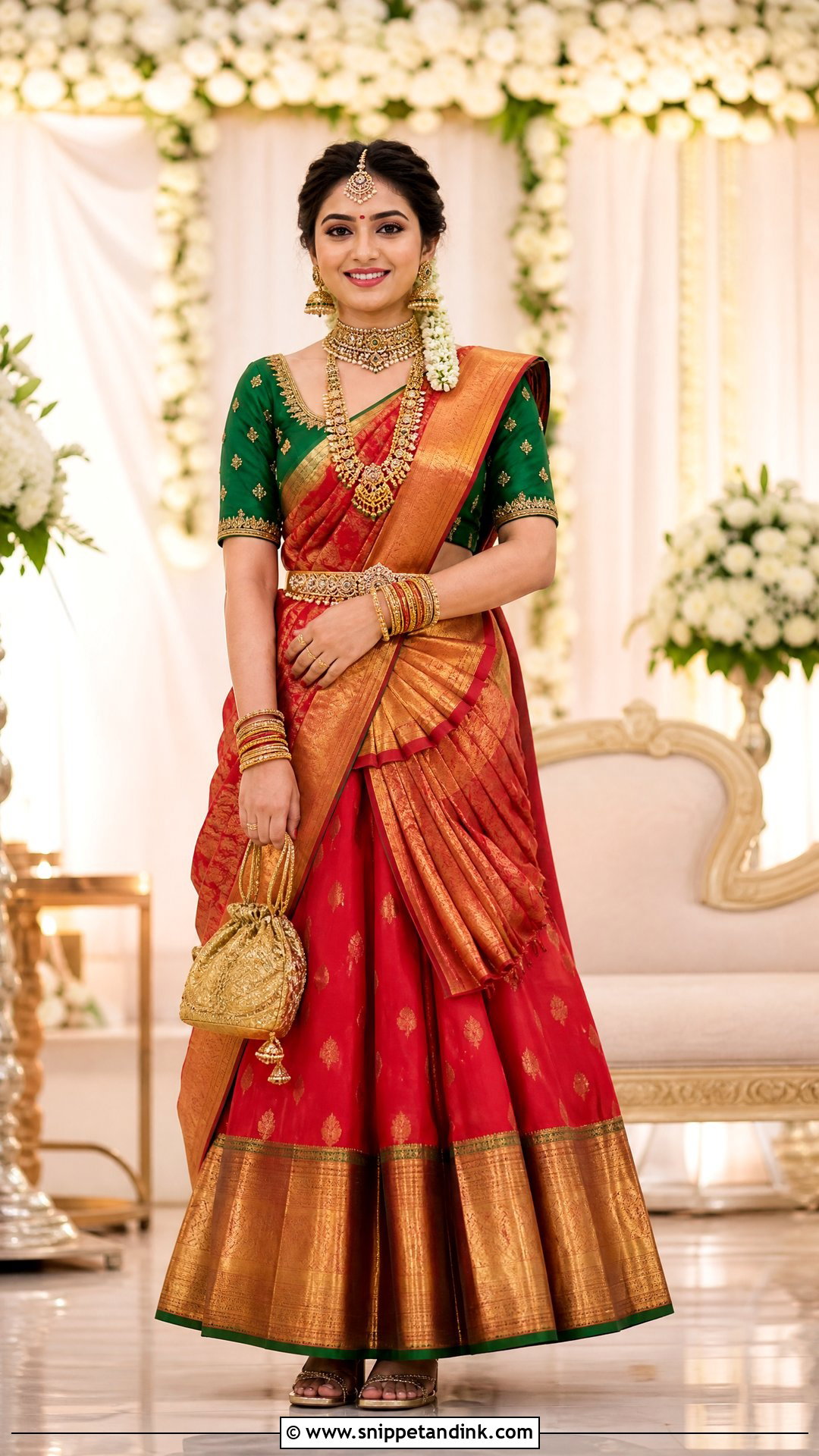 Kanjeevaram Bridal Lehenga - Snippet and Ink - 20 South Indian Bridal Outfits