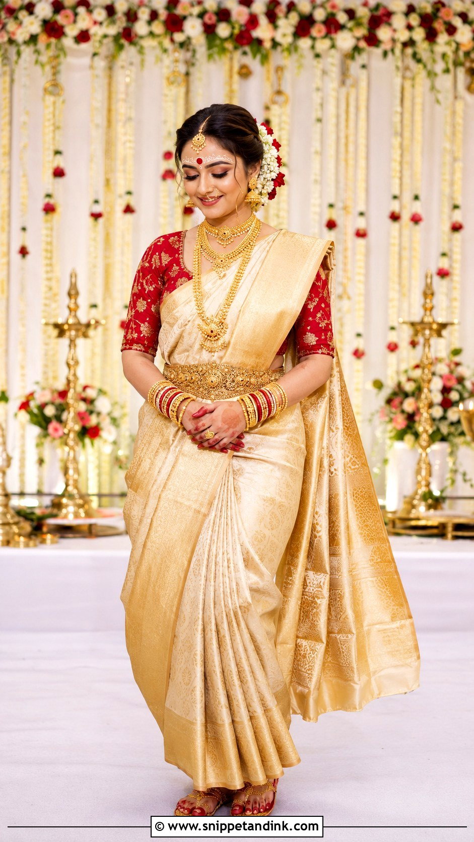 Kanjeevaram Saree Bengali Bride - Snippet and Ink - 20 Bengali Bride Ideas