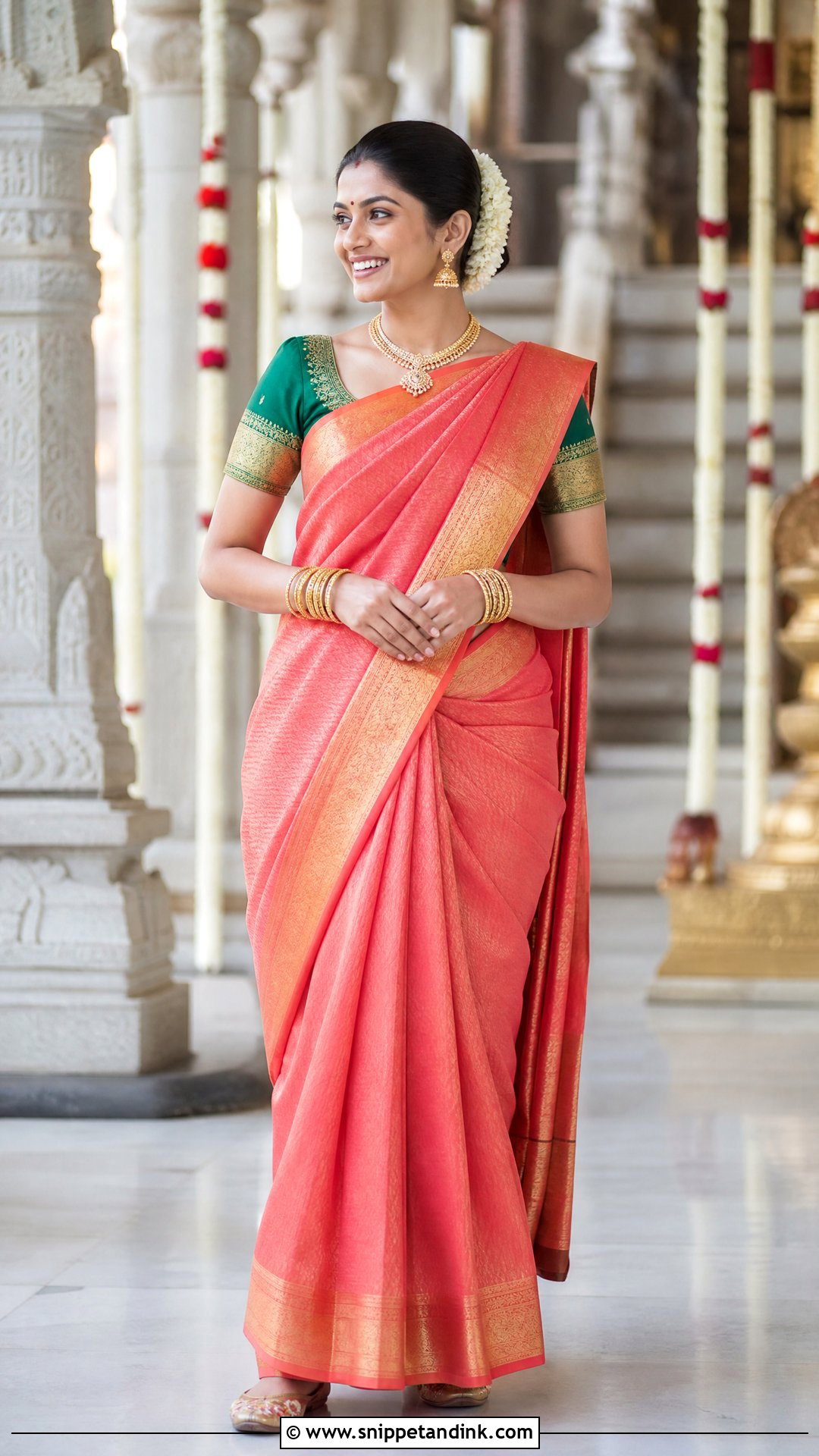 Kanjeevaram Saree Dress - Snippet and Ink - 25 Indian Wedding Function Dresses