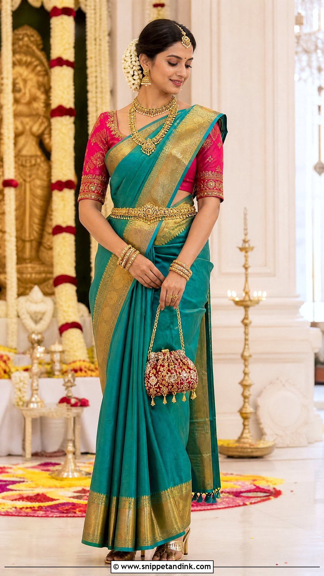 Kanjeevaram Saree For Indian Wedding - Snippet and Ink - 20 Trendy Indian Wedding Outfits