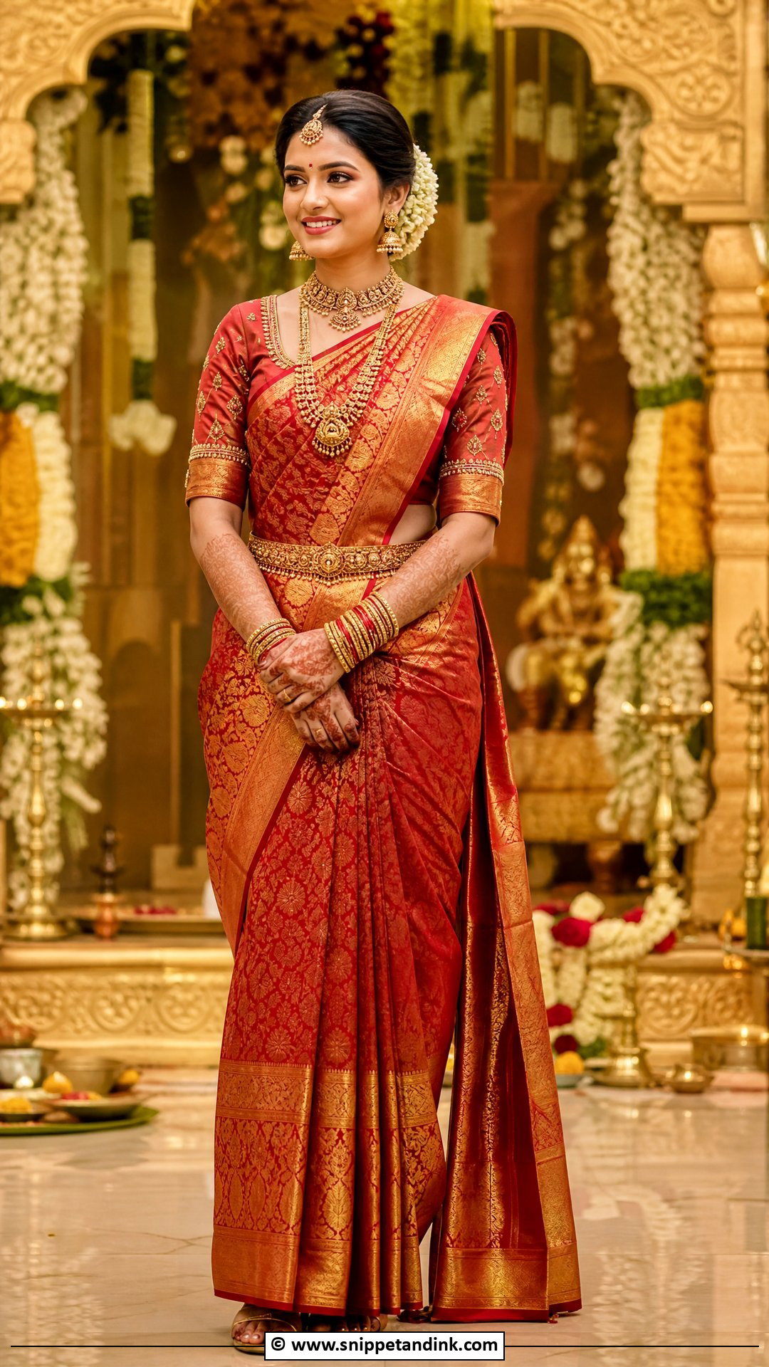 Kanjeevaram Saree Indian Bride Outfit - Snippet and Ink - 35 Indian Bride Ideas