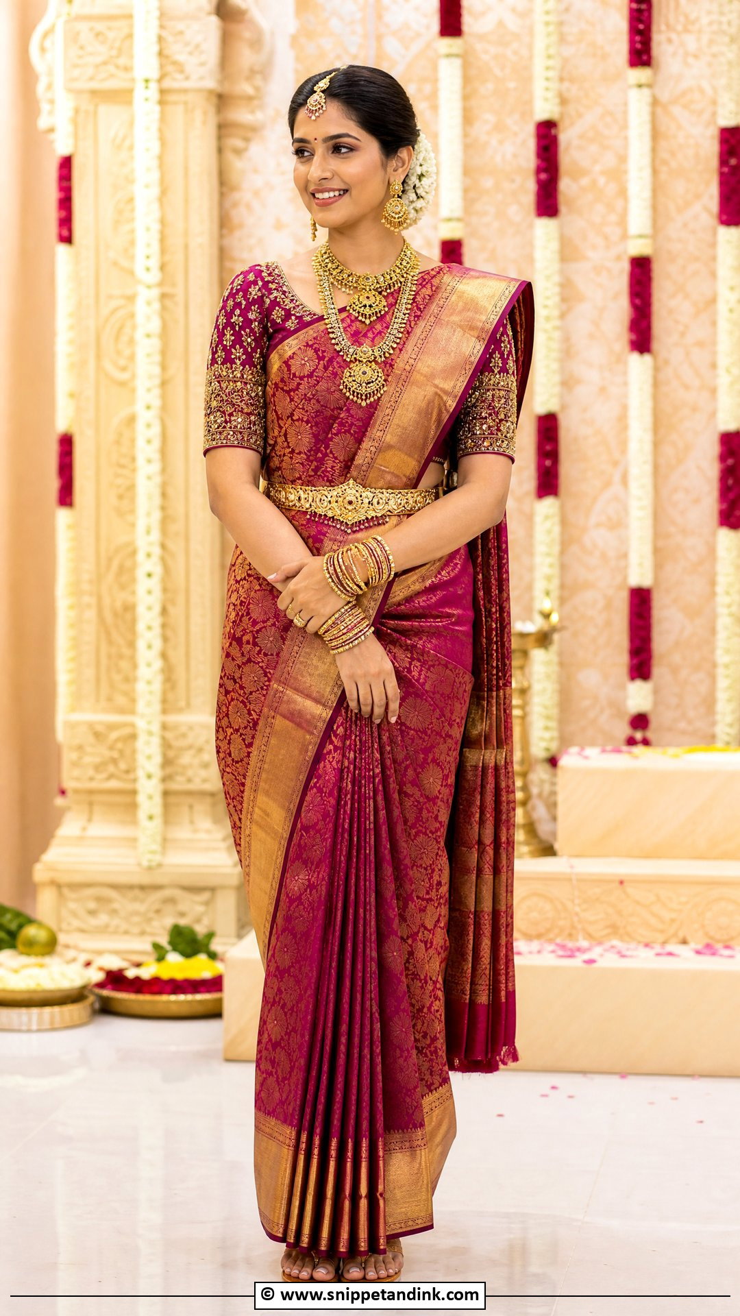 Kanjeevaram Saree Outfit - Snippet and Ink - 35 Indian Wedding Dress Ideas