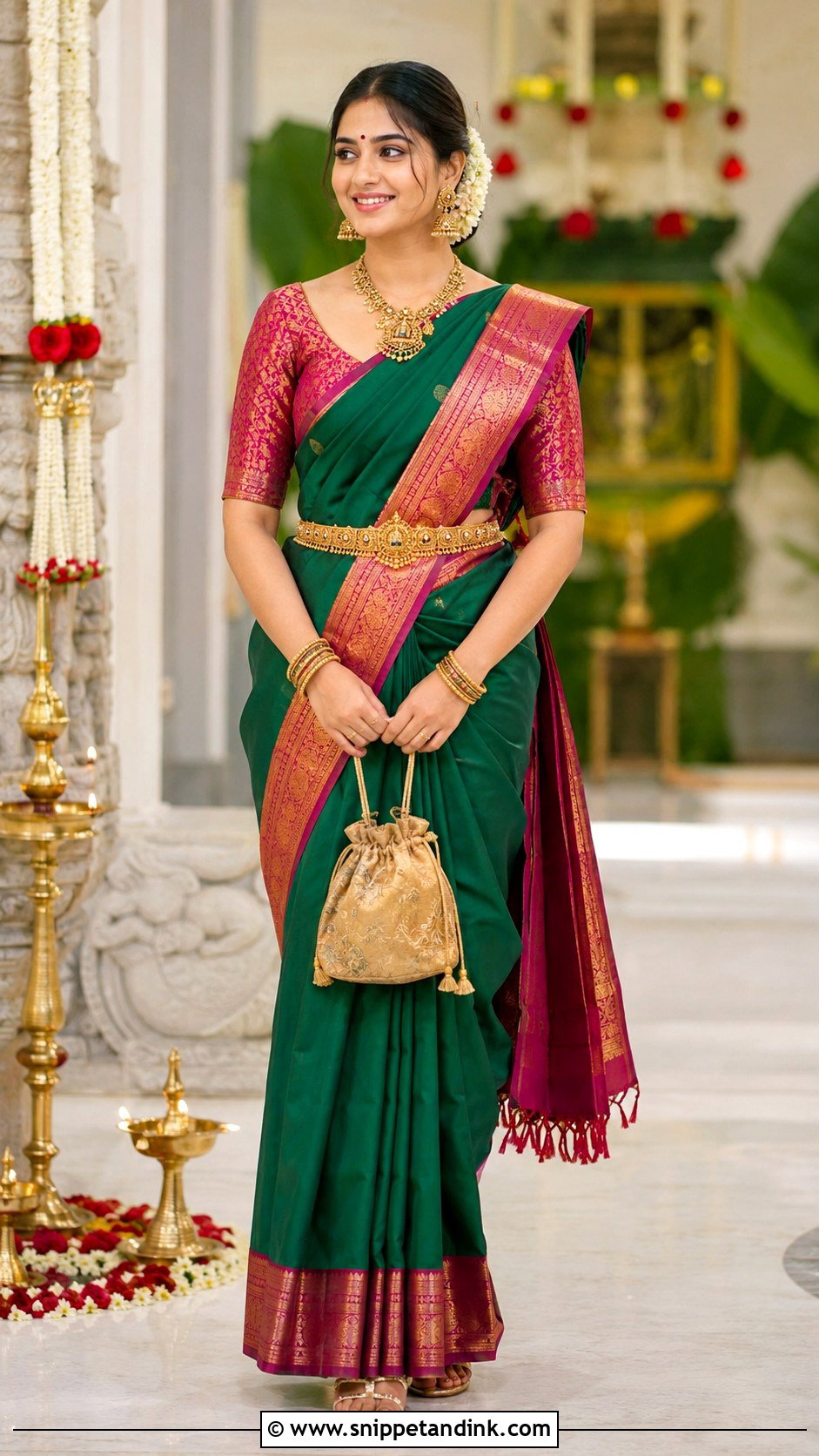 Kanjeevaram Saree South Indian Bhabhi Look - Snippet and Ink - 20 Bhabhi Look in Wedding Ideas