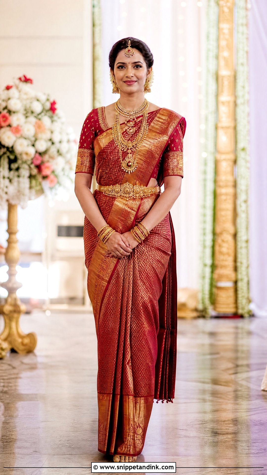 Kanjeevaram Saree Wedding Dress - Snippet and Ink - 25 Traditional Indian Wedding Dress Ideas