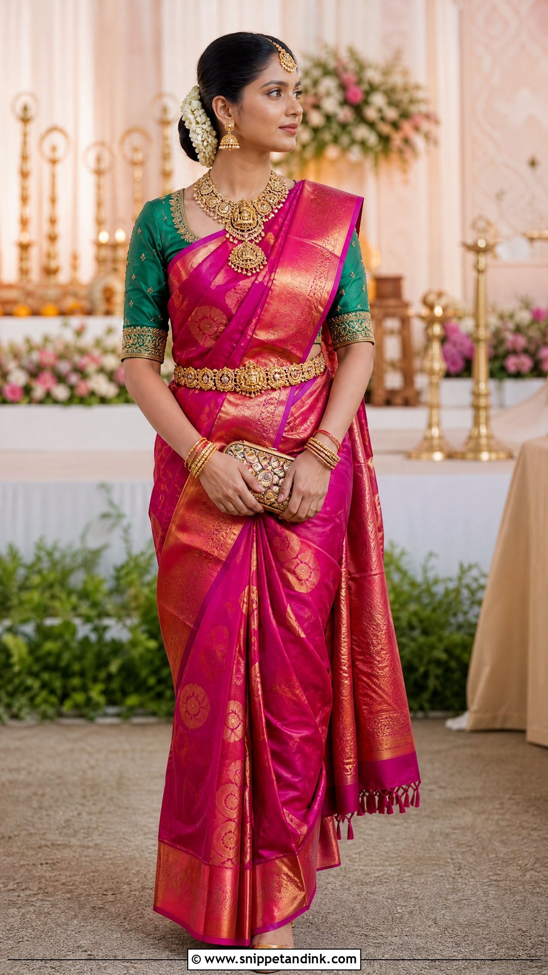 Kanjeevaram Saree Wedding Outfit - Snippet and Ink - 20 Unique Indian Wedding Outfits