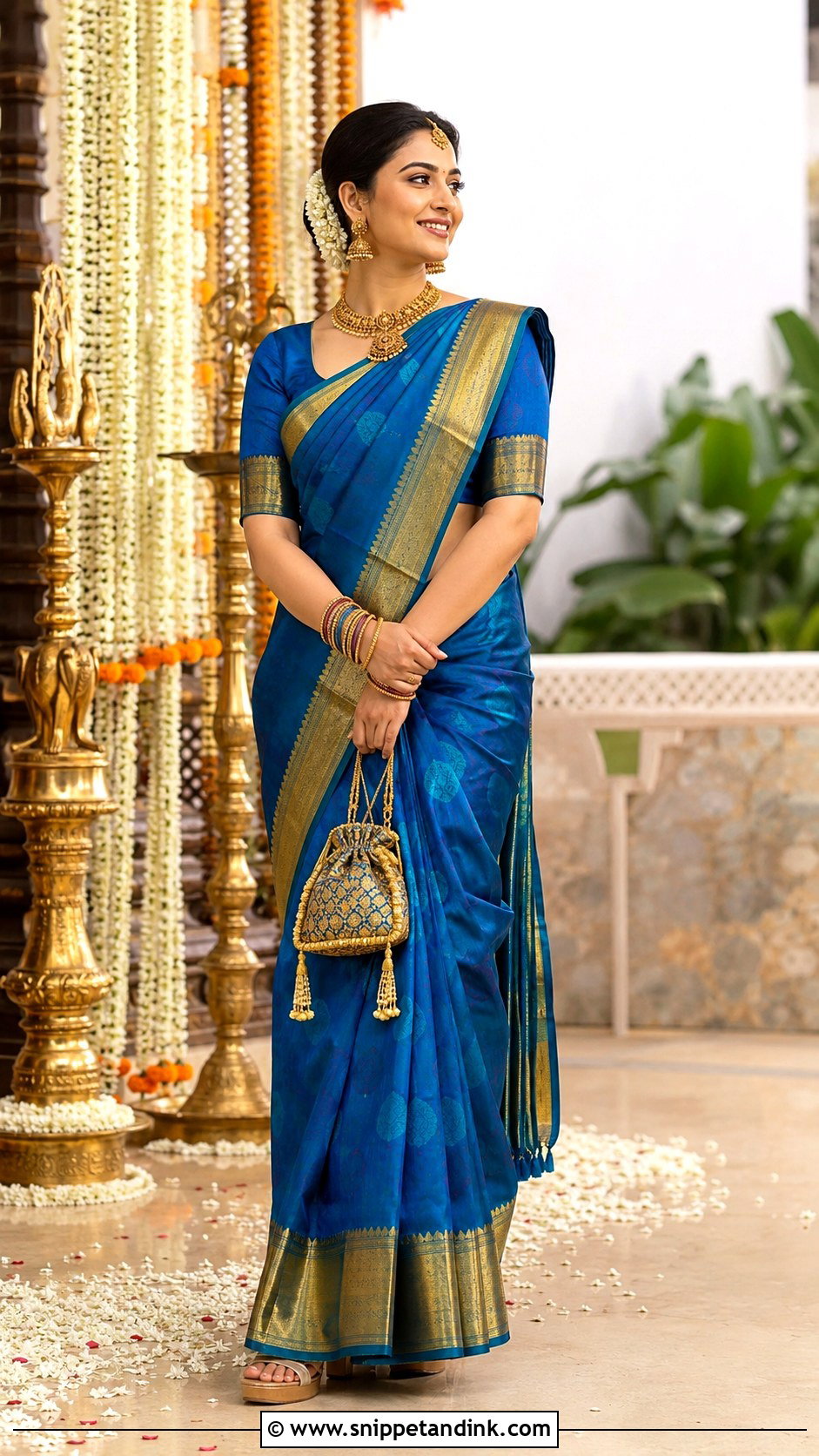 Kanjeevaram Saree for Brothers Wedding - Snippet and Ink - 20 Brothers Marriage Outfit for Sister Ideas