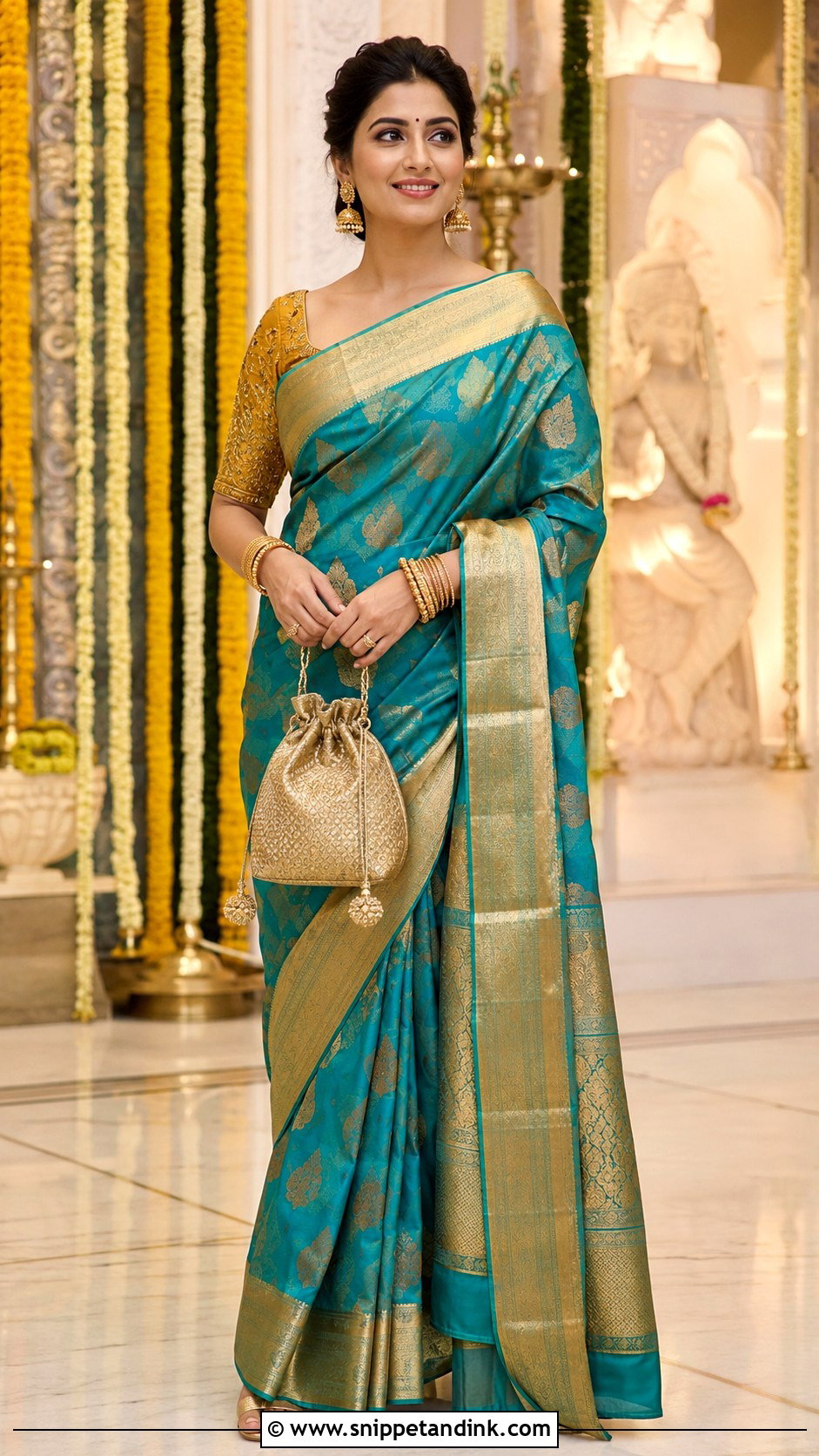 Kanjeevaram Saree for South Indian Wedding - Snippet and Ink - 20 Indian Friend Marriage Outfit Ideas
