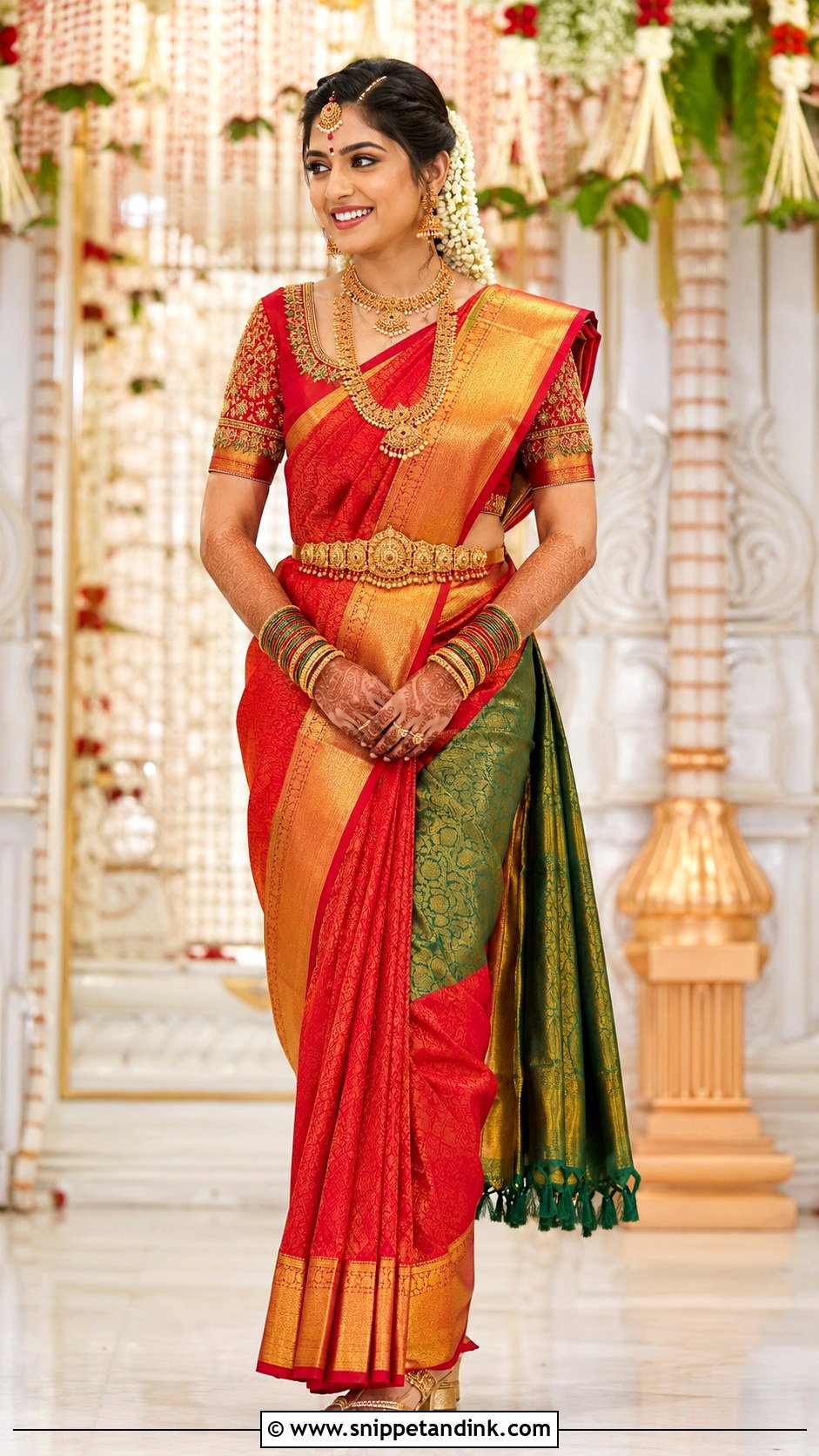 Kanjeevaram Silk Bridal Saree - Snippet and Ink - 20 Indian Style Dulhan Dress Ideas