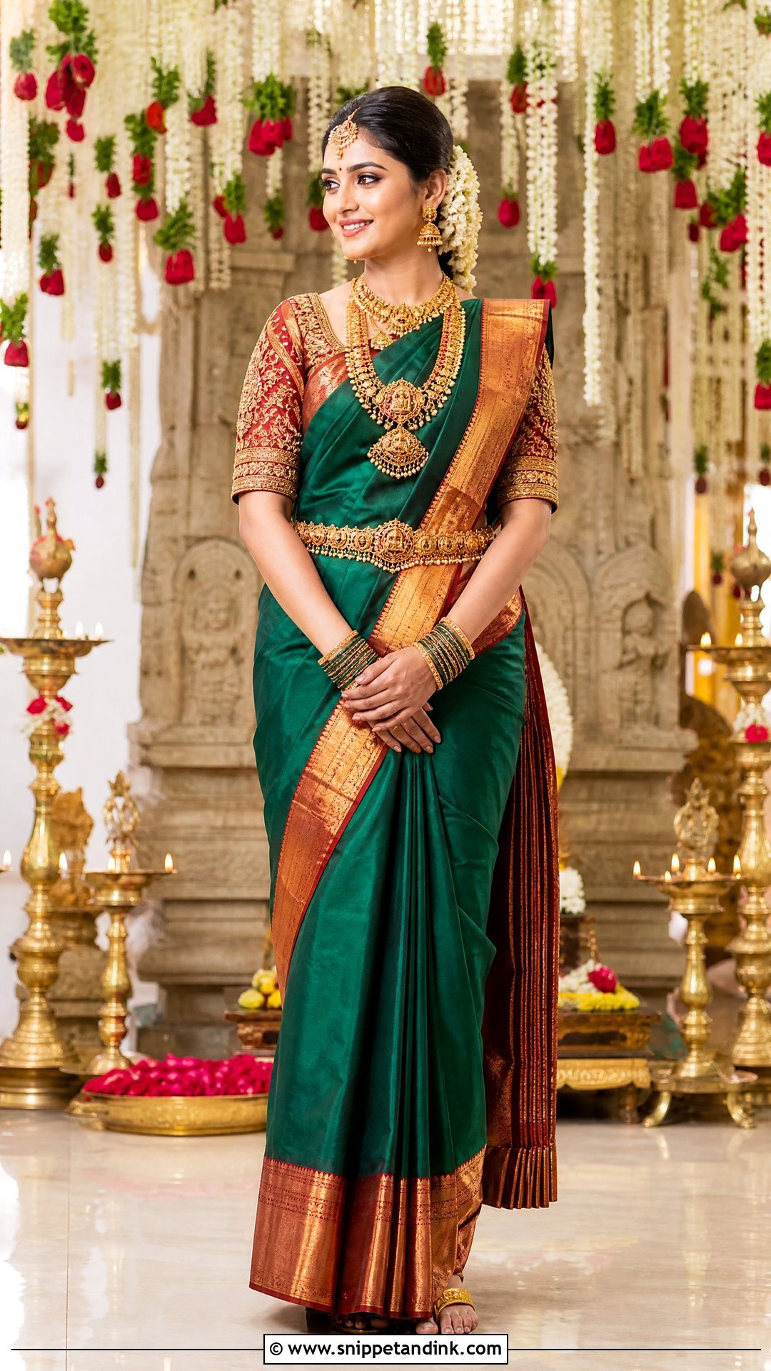 Kanjeevaram Silk Indian Bridal Saree - Snippet and Ink - 20 Indian Bridal Wedding Dress Ideas