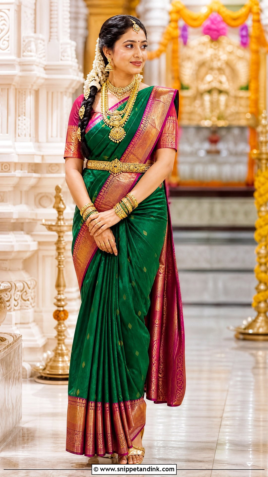 Kanjeevaram Silk Saree for Marriage - Snippet and Ink - 20 Marriage Wear Dresses for Women
