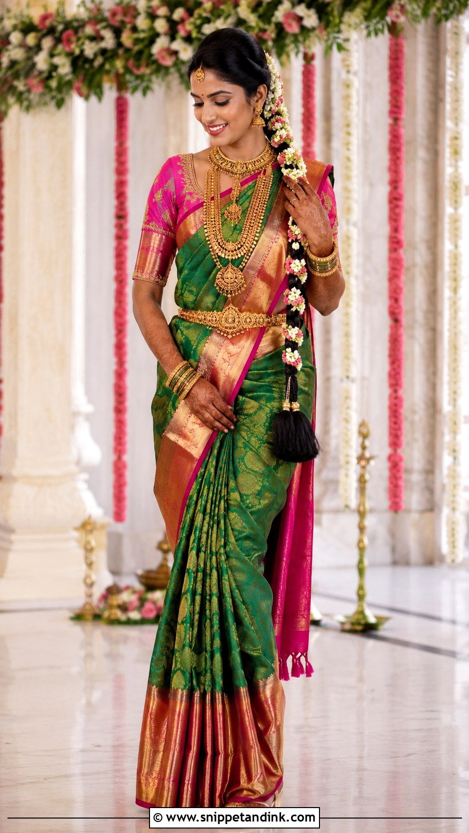 Kanjeevaram Silk Wedding Saree - Snippet and Ink - 20 Designer Indian Wedding Dresses