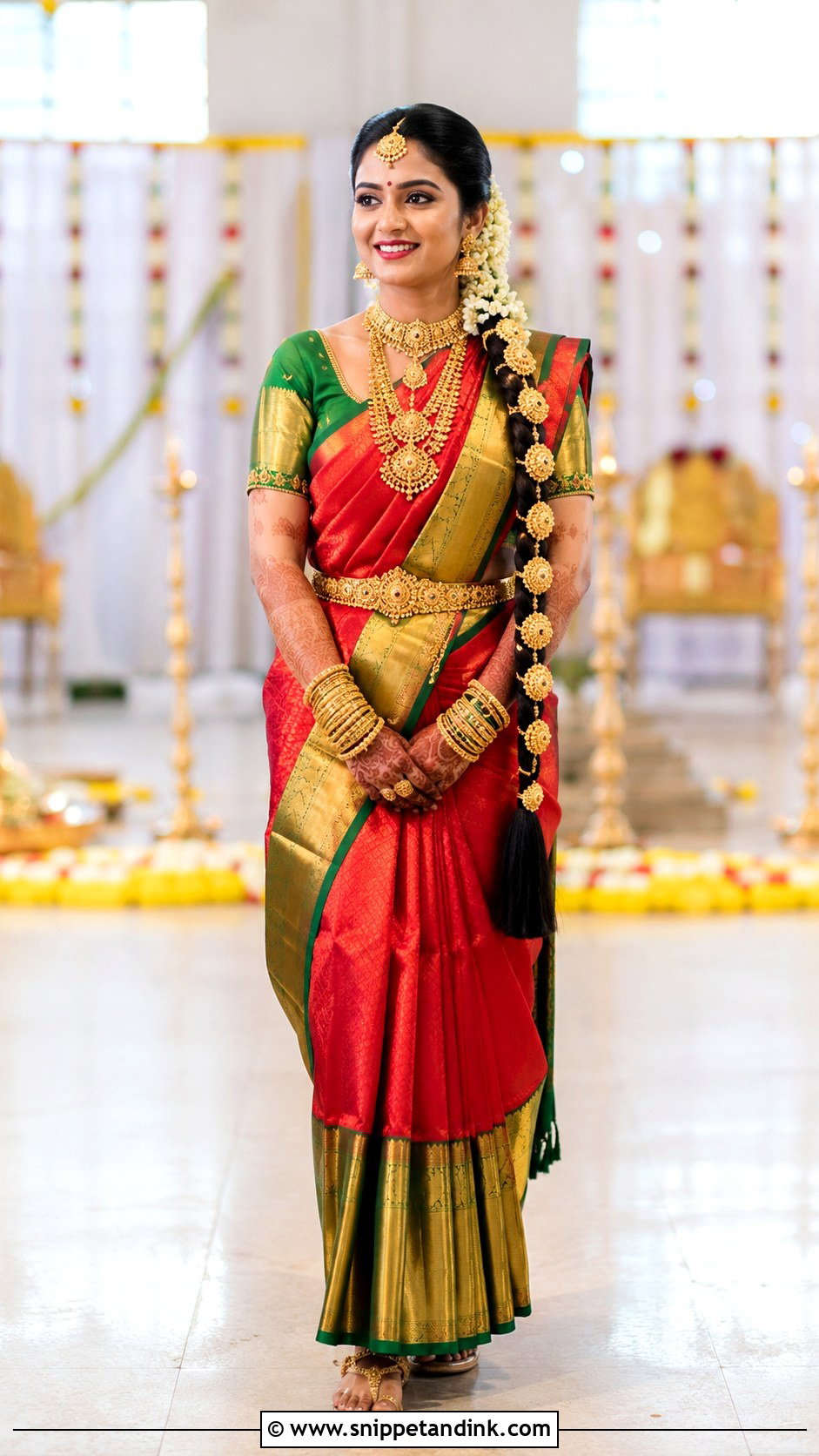 Kanjivaram Bridal Saree - Snippet and Ink - 20 Indian Bridal Wear Ideas