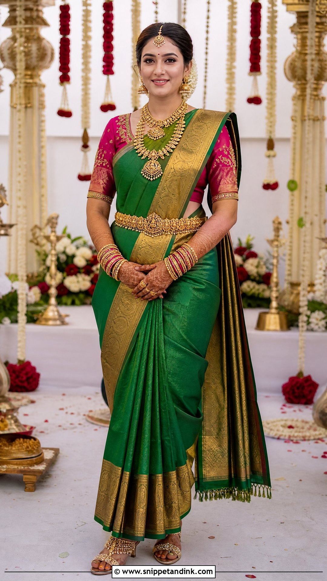 Kanjivaram Bridal Saree - Snippet and Ink - 20 Indian Wedding Bridal Outfits