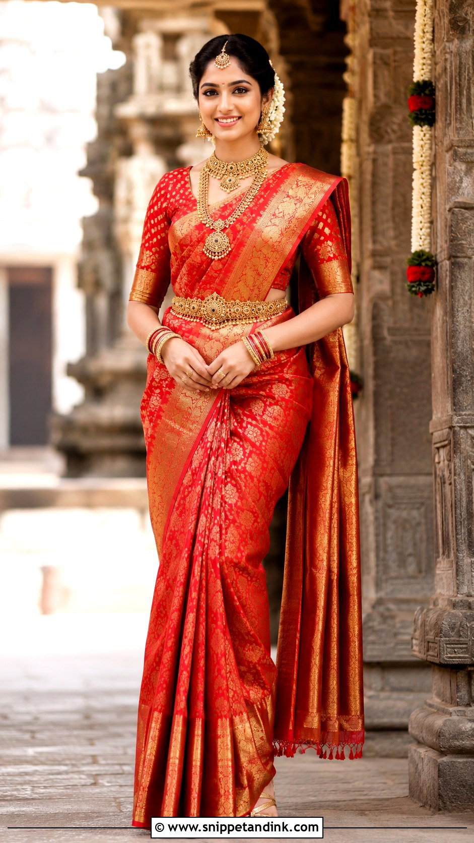 Kanjivaram Bridal Saree - Snippet and Ink - 25 Indian Bridal Dresses