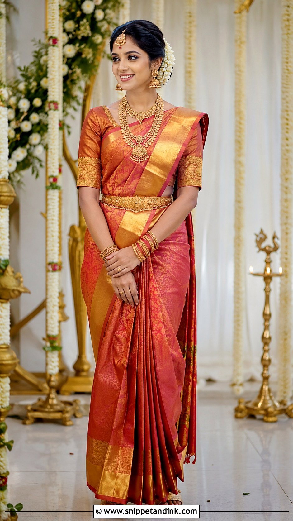 Kanjivaram Silk Saree - Snippet and Ink - 20 Indian Wedding Dress Styles