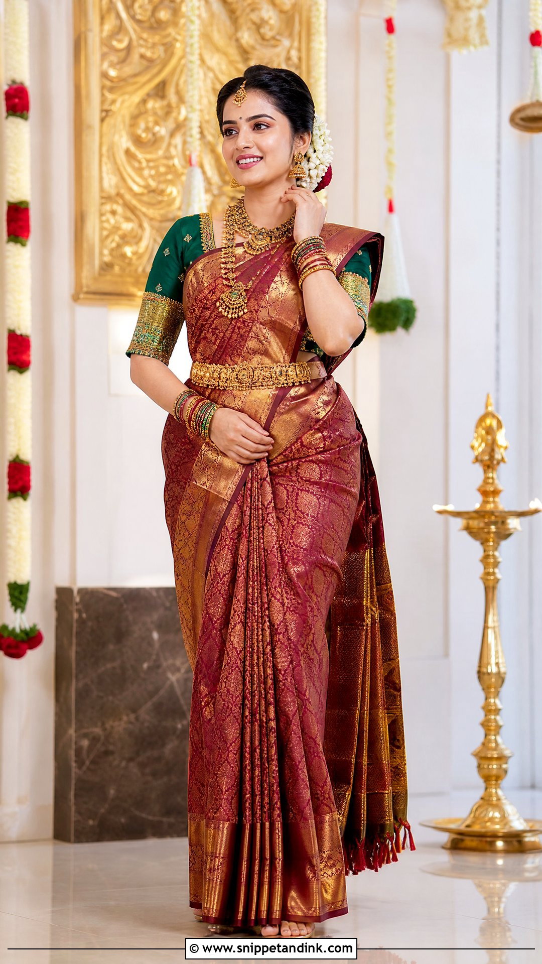 Kanjivaram Silk Saree Dress - Snippet and Ink - 25 Latest Indian Style Wedding Dresses