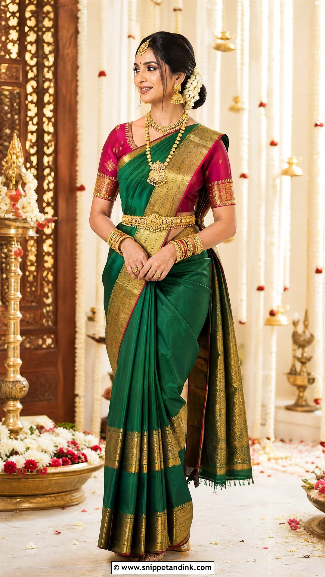 Kanjivaram Silk Saree Indian Wedding Dress - Snippet and Ink - 20 Indian Wedding Dresses Women