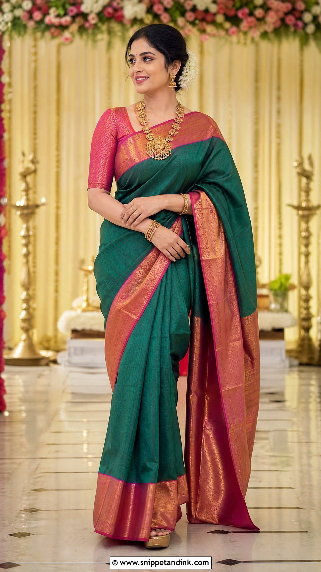 Kanjivaram Silk Saree Indian Wedding Outfit - Snippet and Ink - 20 Stylish Indian Wedding Outfits Ideas