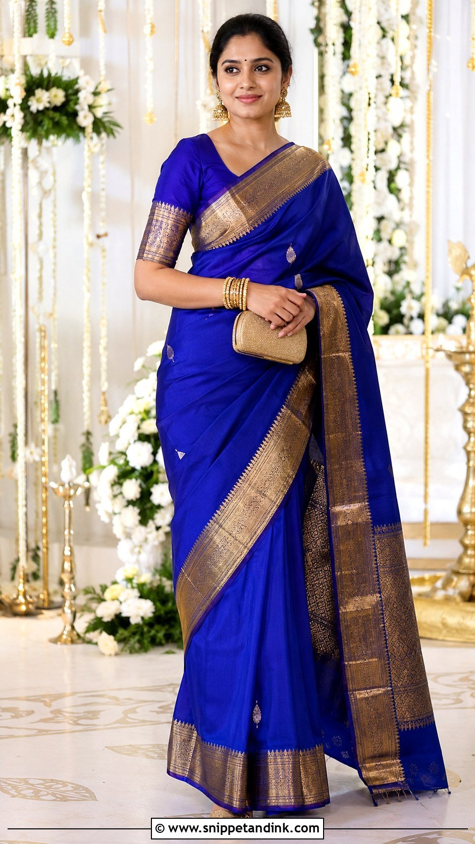 Kanjivaram Silk Saree Indian Wedding Outfit - Snippet and Ink - 20 Indian Wedding Party Outfits