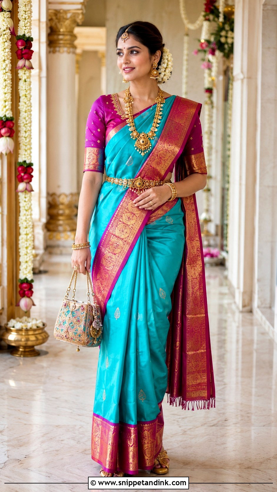 Kanjivaram Silk Saree Outfit - Snippet and Ink - 20 Indian Marriage Outfits for Women