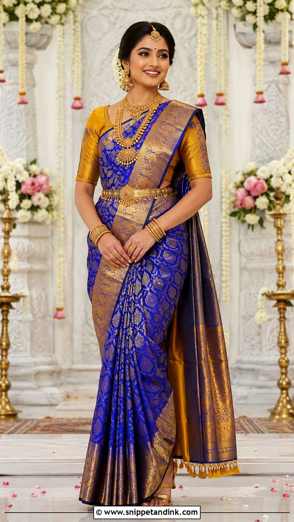 Kanjivaram Silk Saree Shadi Dress - Snippet and Ink - 20 Indian Shadi Dresses