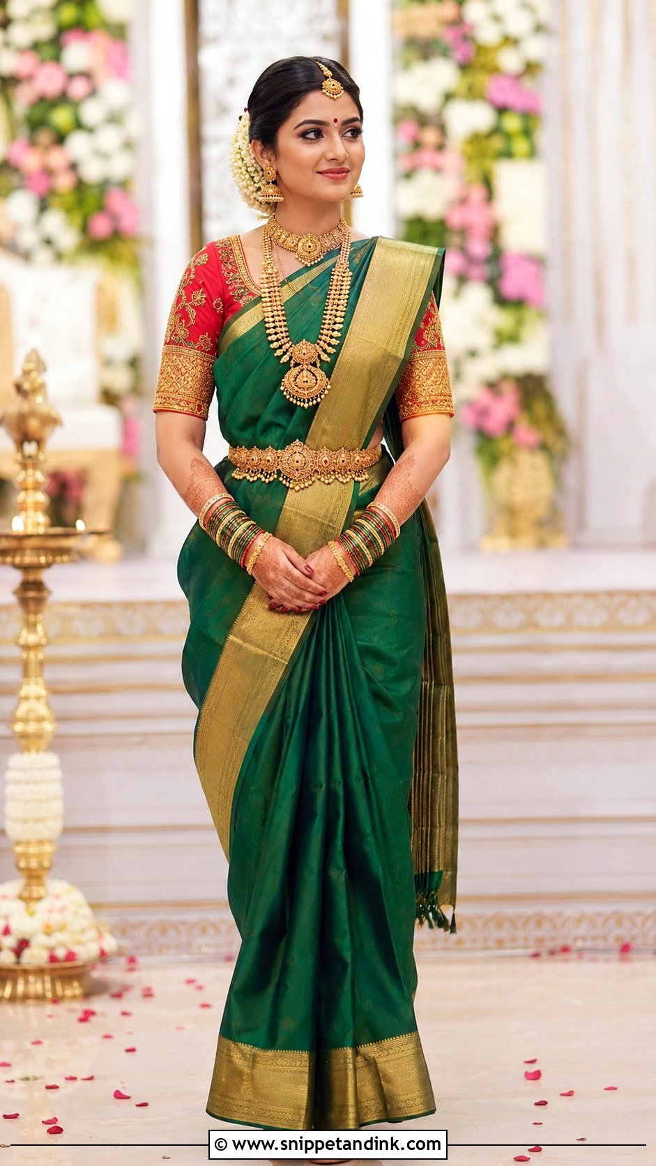 Kanjivaram Silk Saree Wedding Dress - Snippet and Ink - 20 Best Indian Wedding Dresses