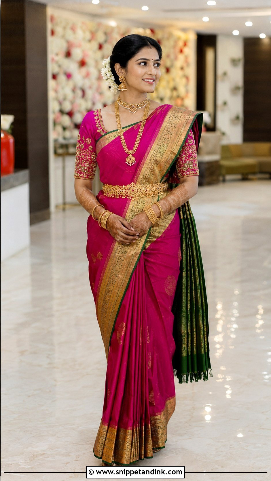 Kanjivaram Silk Saree Wedding Dress - Snippet and Ink - 20 Indian Girls Wedding Dresses