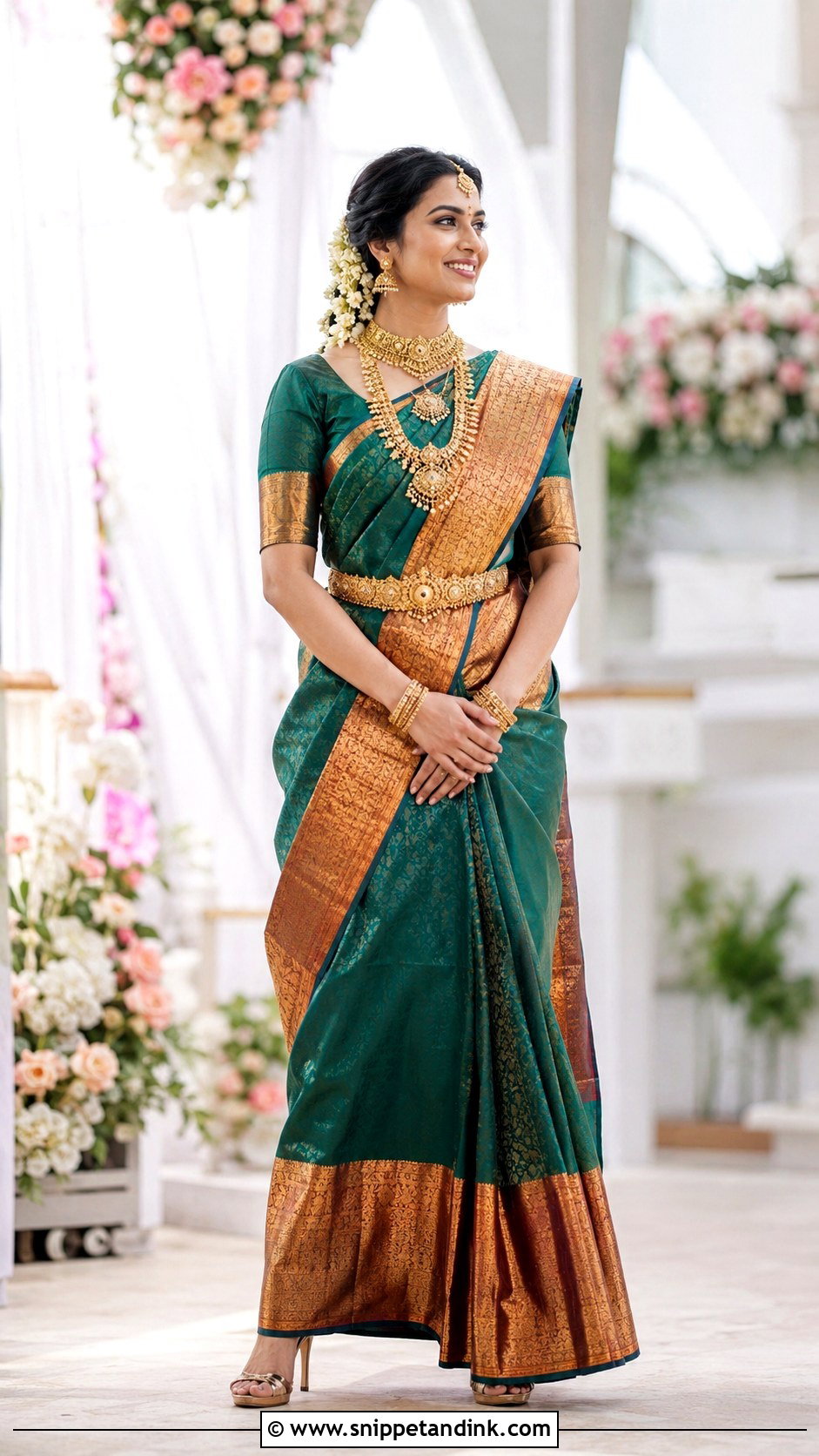 Kanjivaram Silk Saree Wedding Look - Snippet and Ink - 20 Asian Wedding Dresses